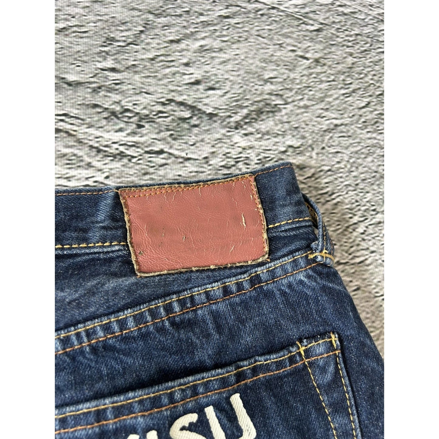 Evisu jeans One God Brand navy denim pants Y2K baggy