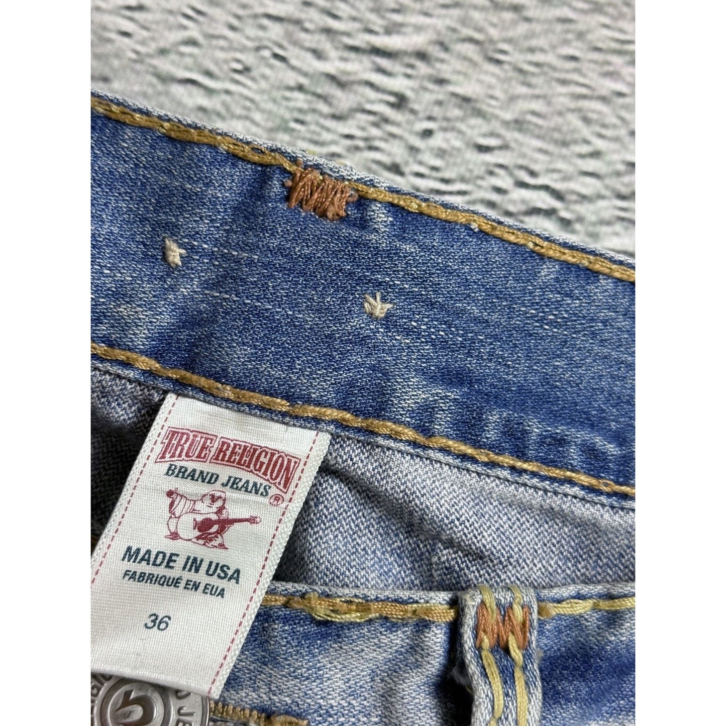 True Religion blue jeans Y2K Geno vintage thick stitching