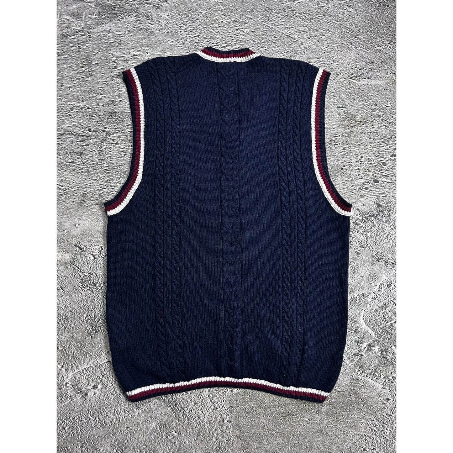 Nike Court vintage navy sweater vest tennis 90s cable knit