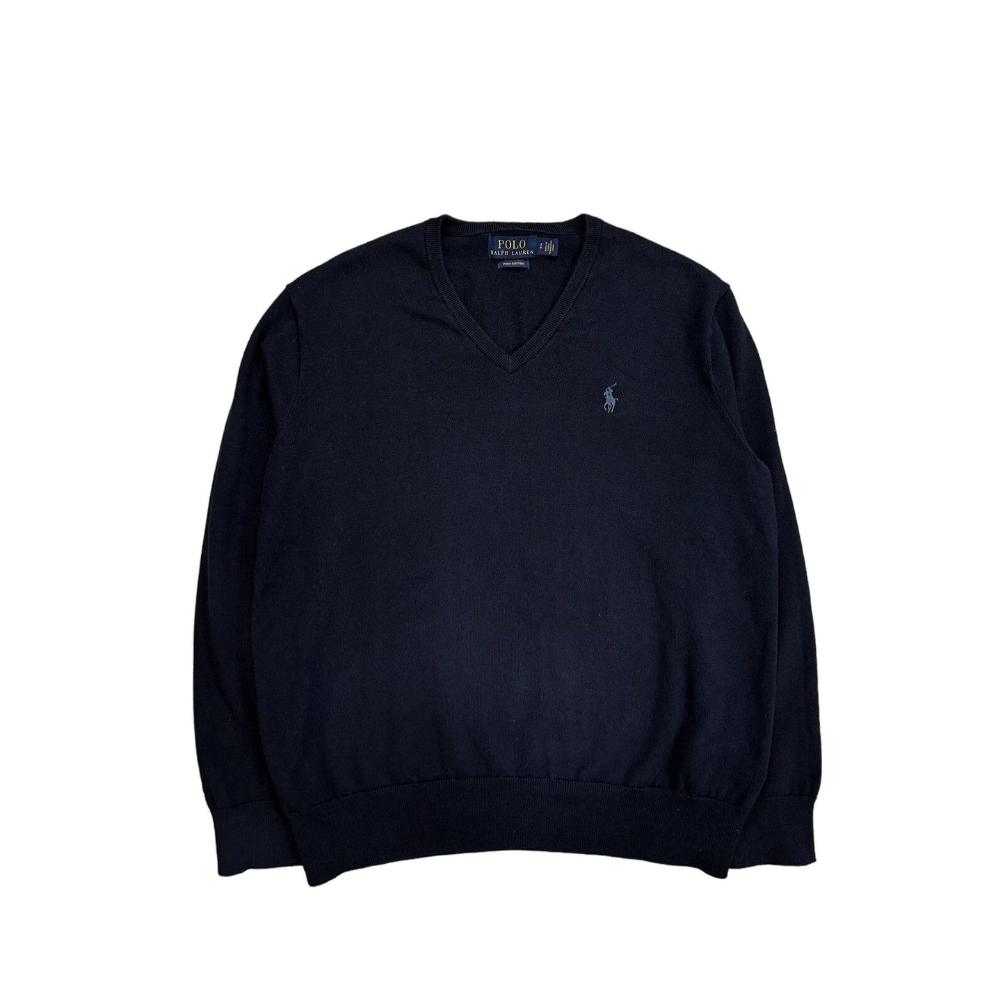 Polo Ralph Lauren vintage navy sweater Pima cotton vneck