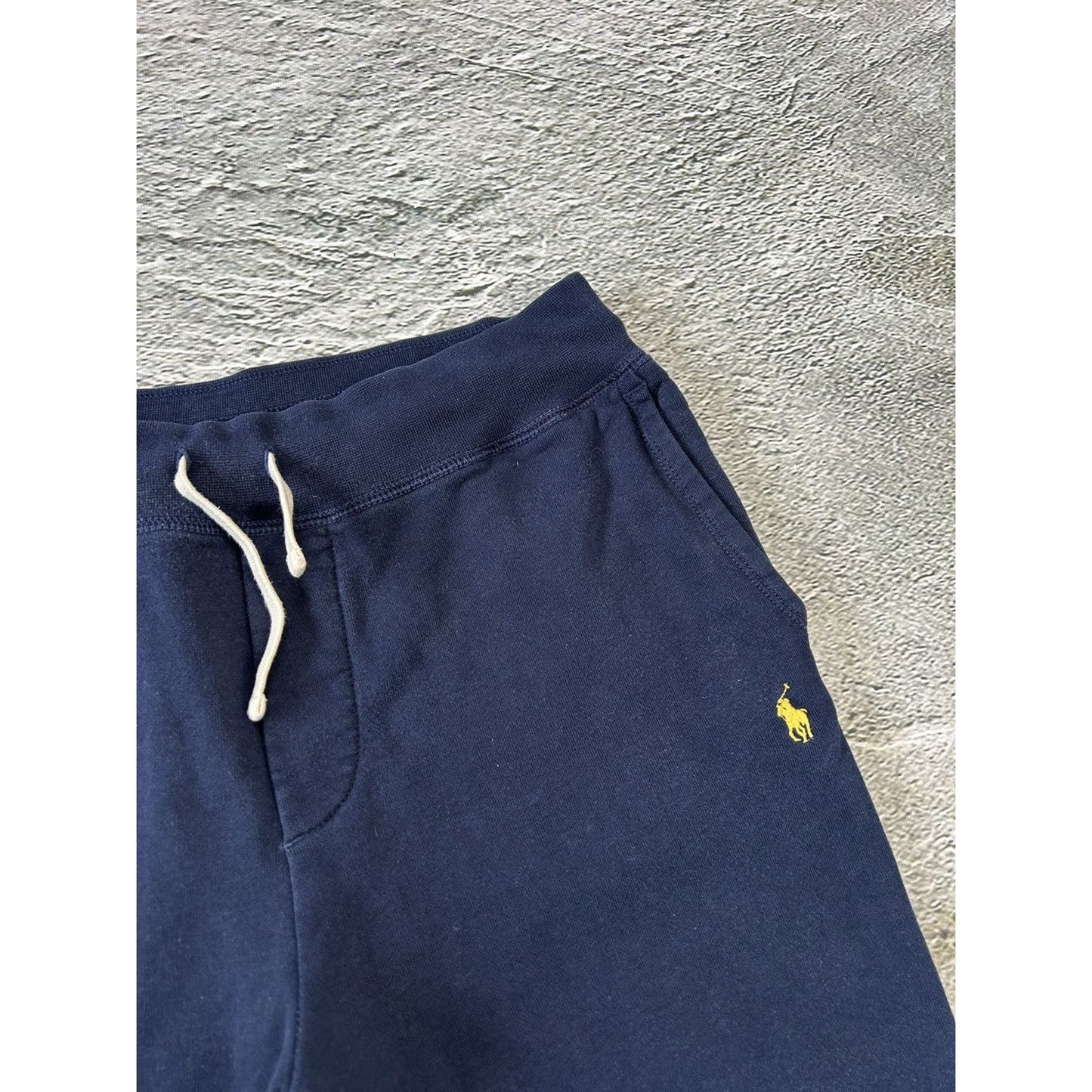 Polo Ralph Lauren sweatpants navy blue small pony yellow