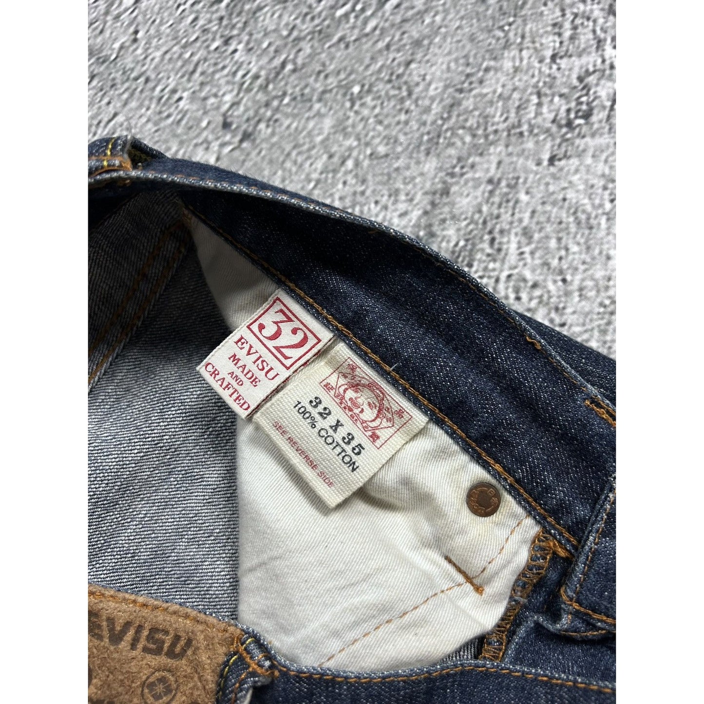 Evisu multipocket jeans multicolor vintage selvedge denim