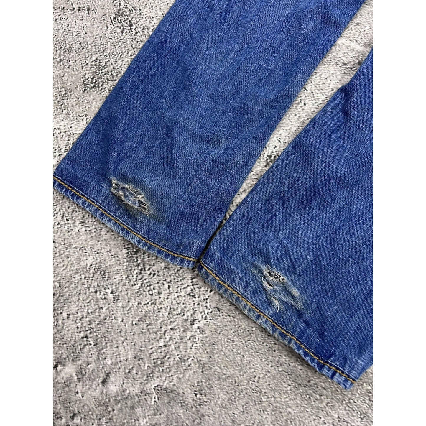 True Religion blue jeans thick stitching straight Y2K