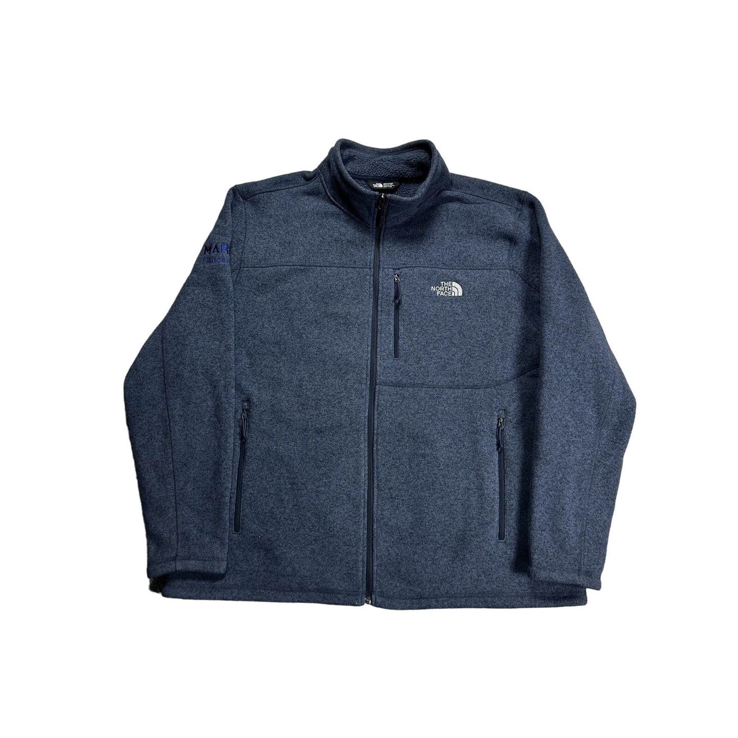 The North Face fleece full zip navy cargo