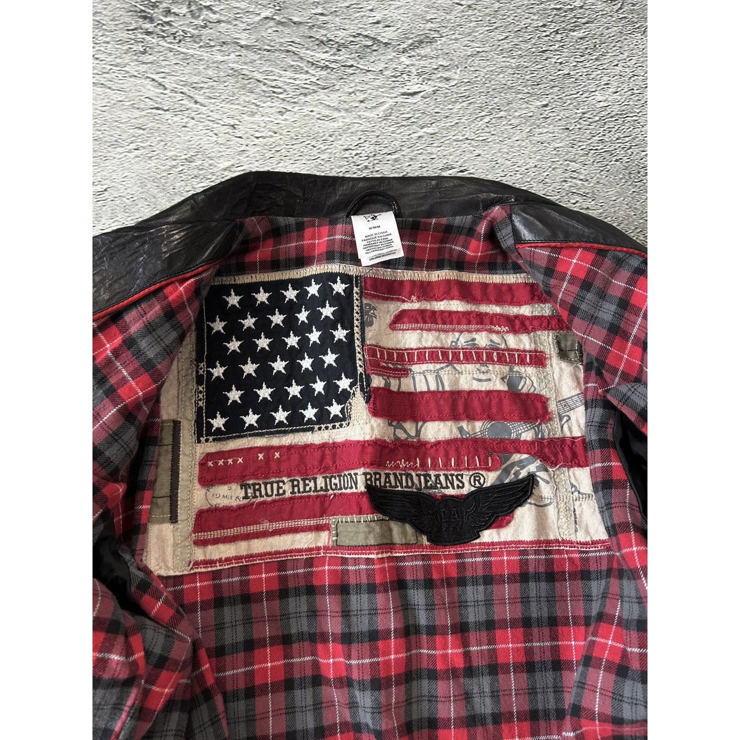 True Religion leather jacket black Y2K Avant Garde