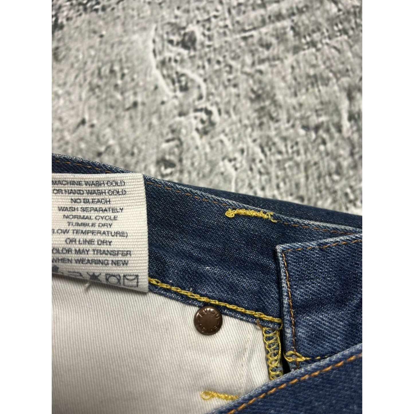 Evisu jeans daicock big logo yellow selvedge denim Japan