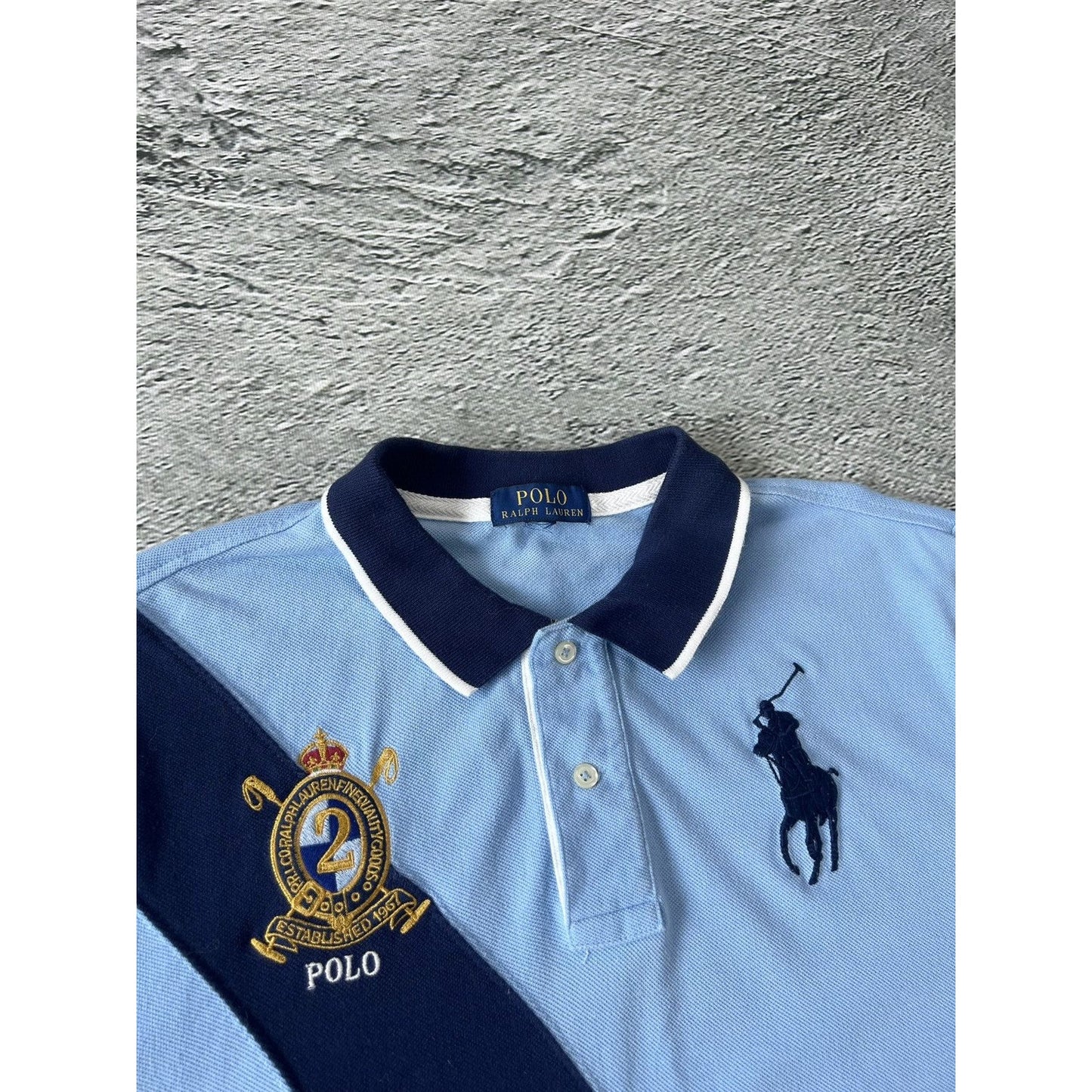 Chief Keef Polo Ralph Lauren T-shirt vintage baby blue navy