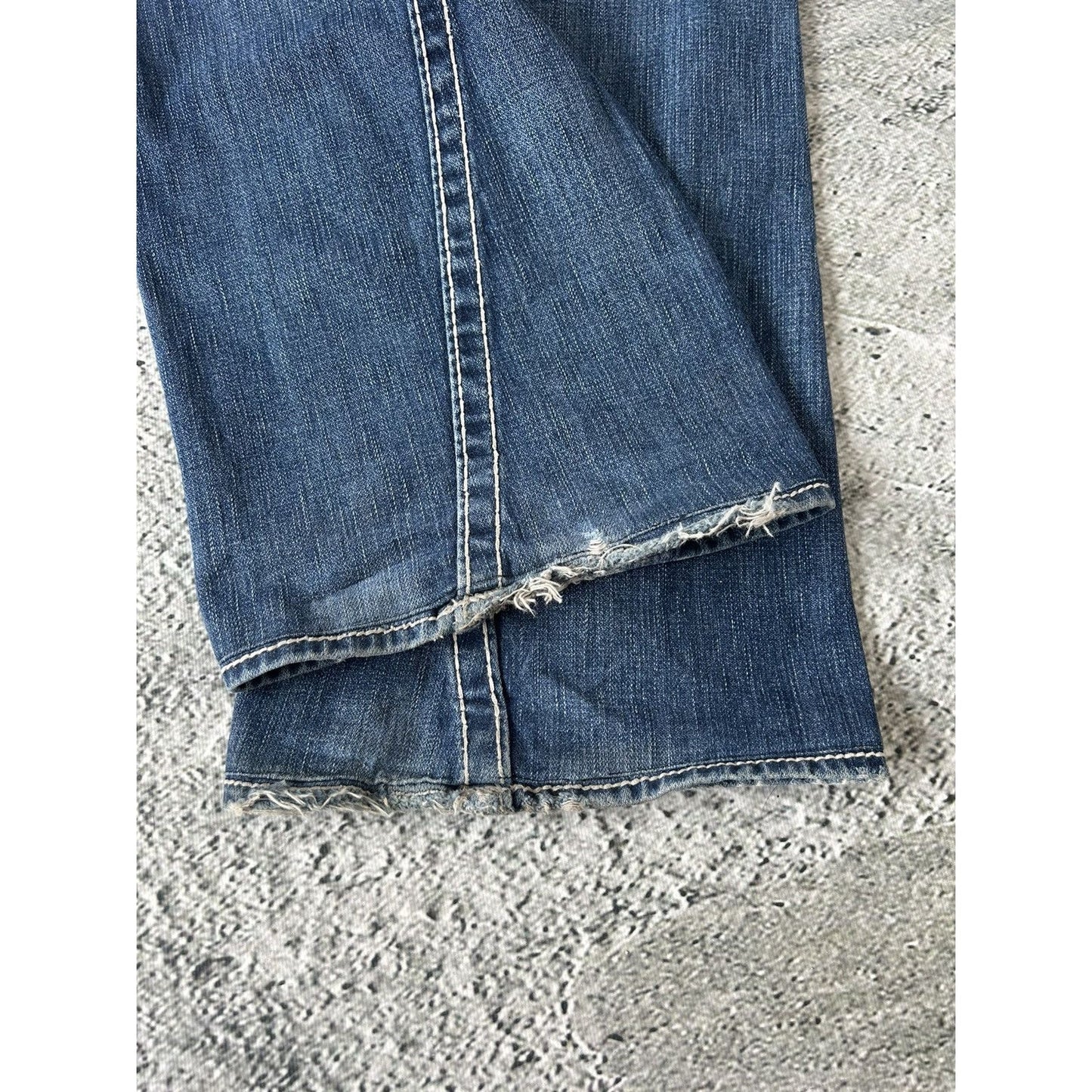 True Religion vintage navy jeans Joey thick stitching flared