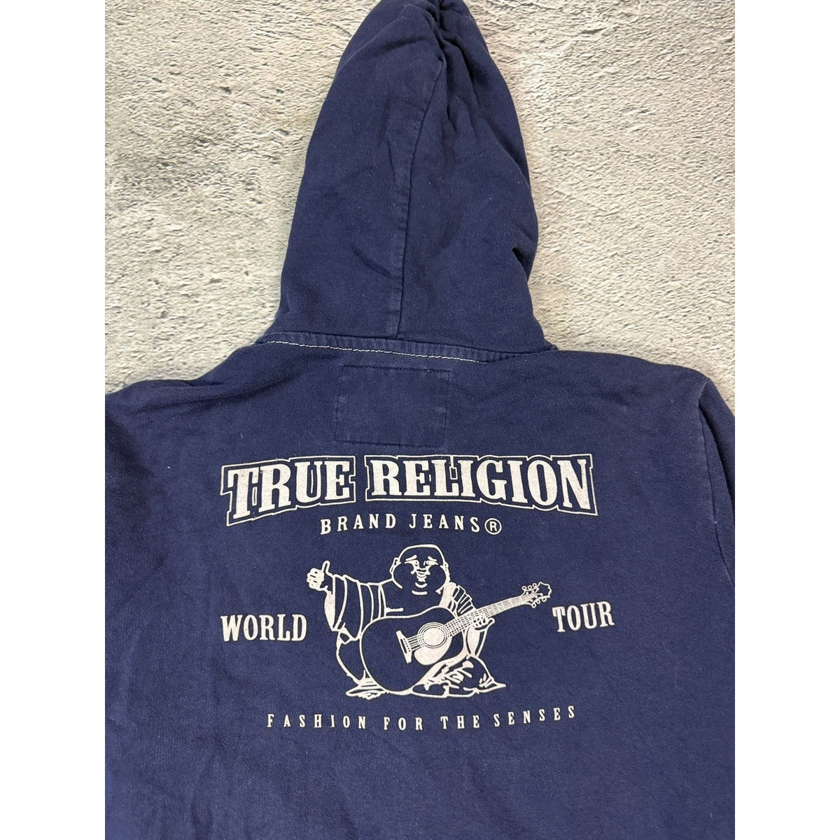 True Religion vintage Navy blue zip hoodie big logo