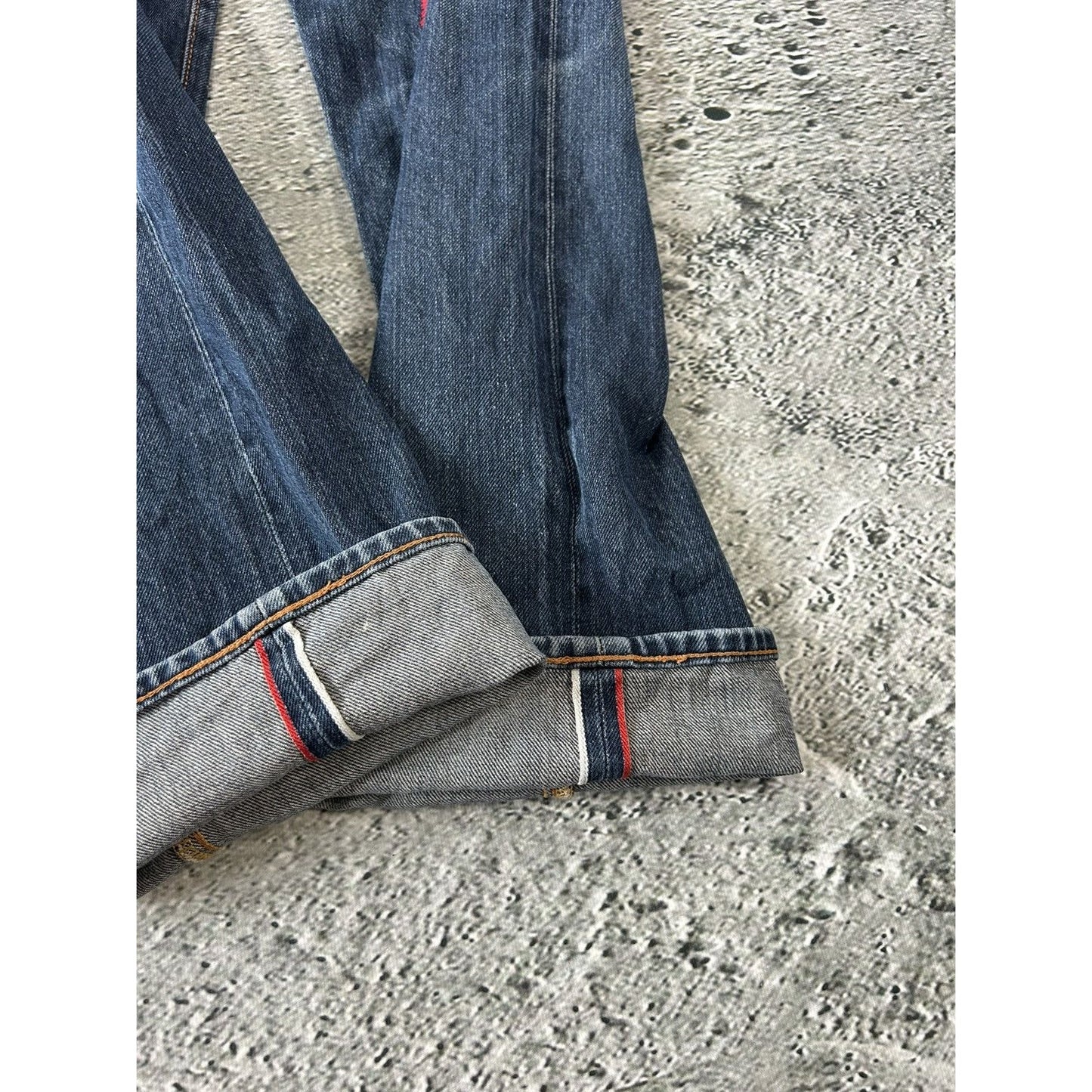Evisu jeans red daicock big logo selvedge navy denim