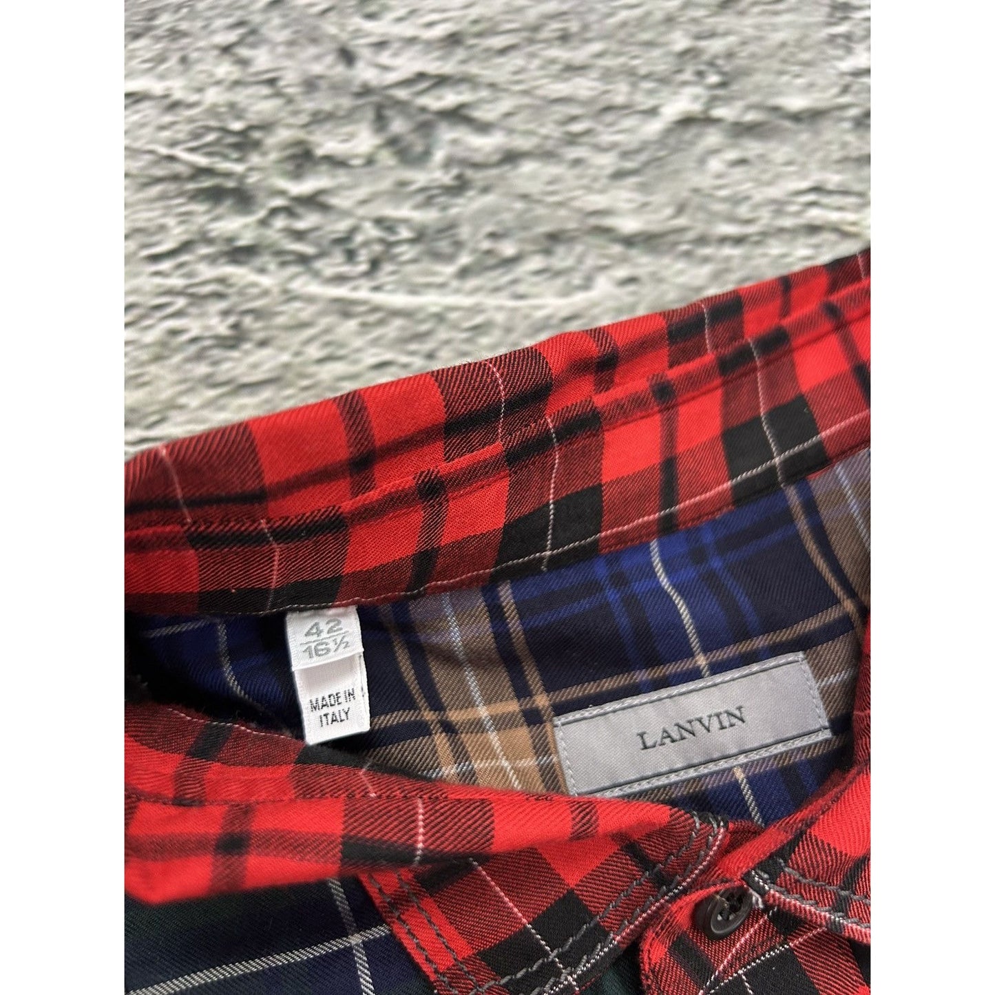 Lanvin shirt patchwork plaid tartan button up flannel runway