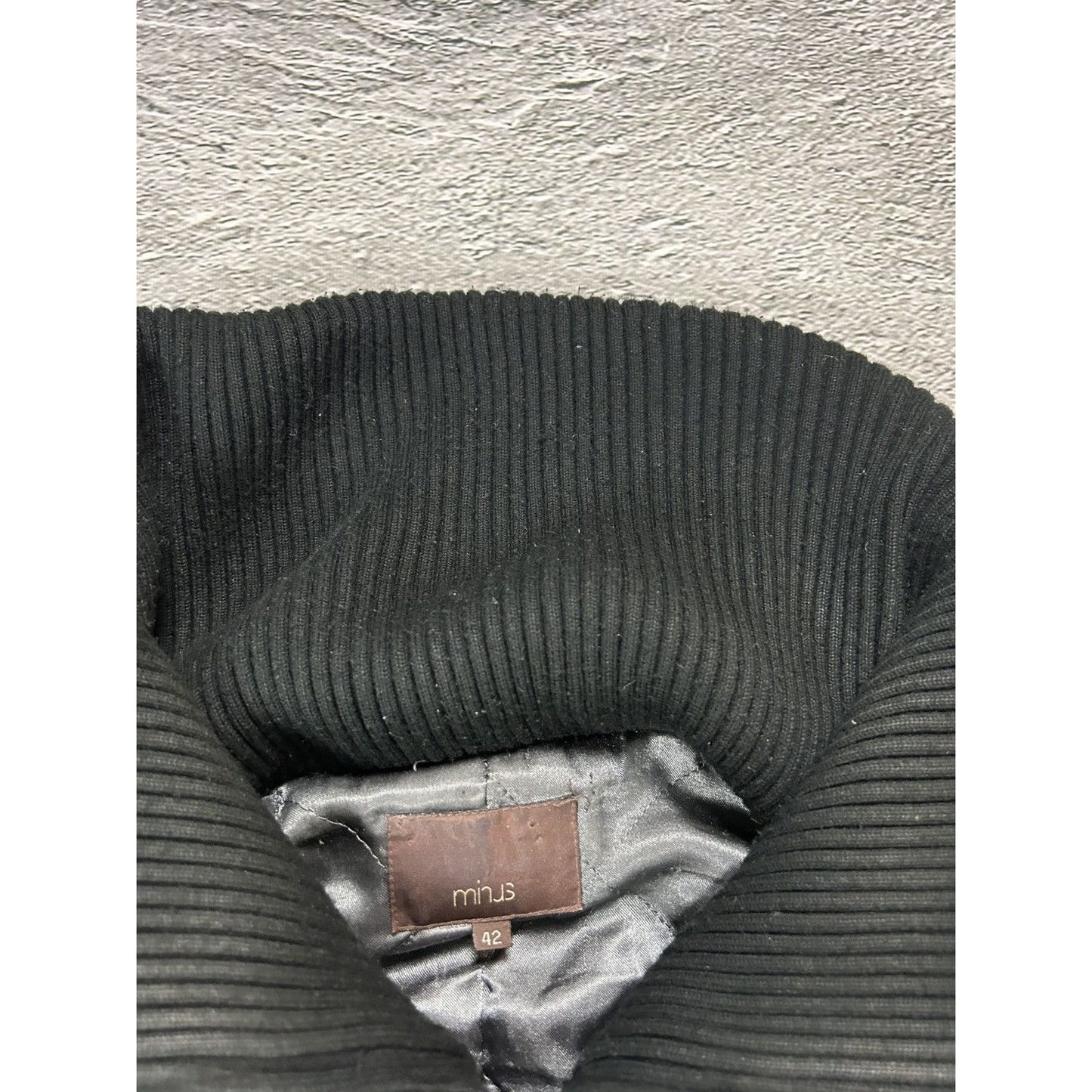 Minus coat black wool viscose leather