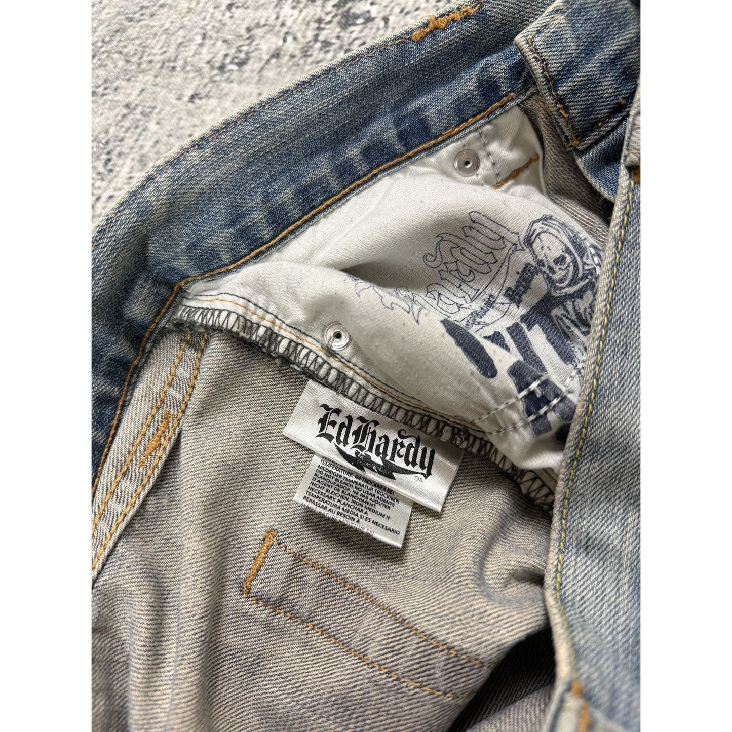 Ed Hardy Christian Audigier vintage jeans big logo pants