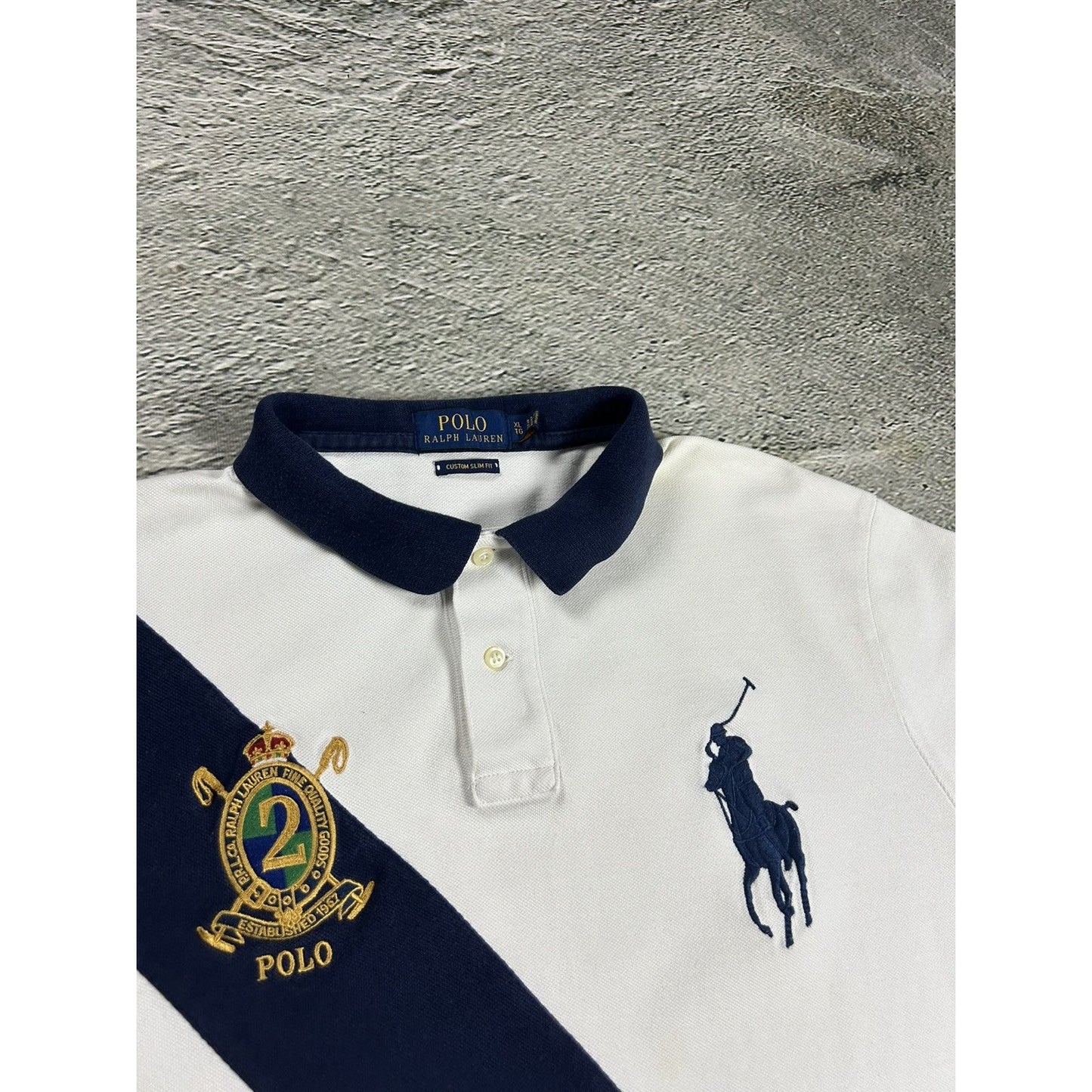 Chief Keef Polo Ralph Lauren vintage big pony white navy