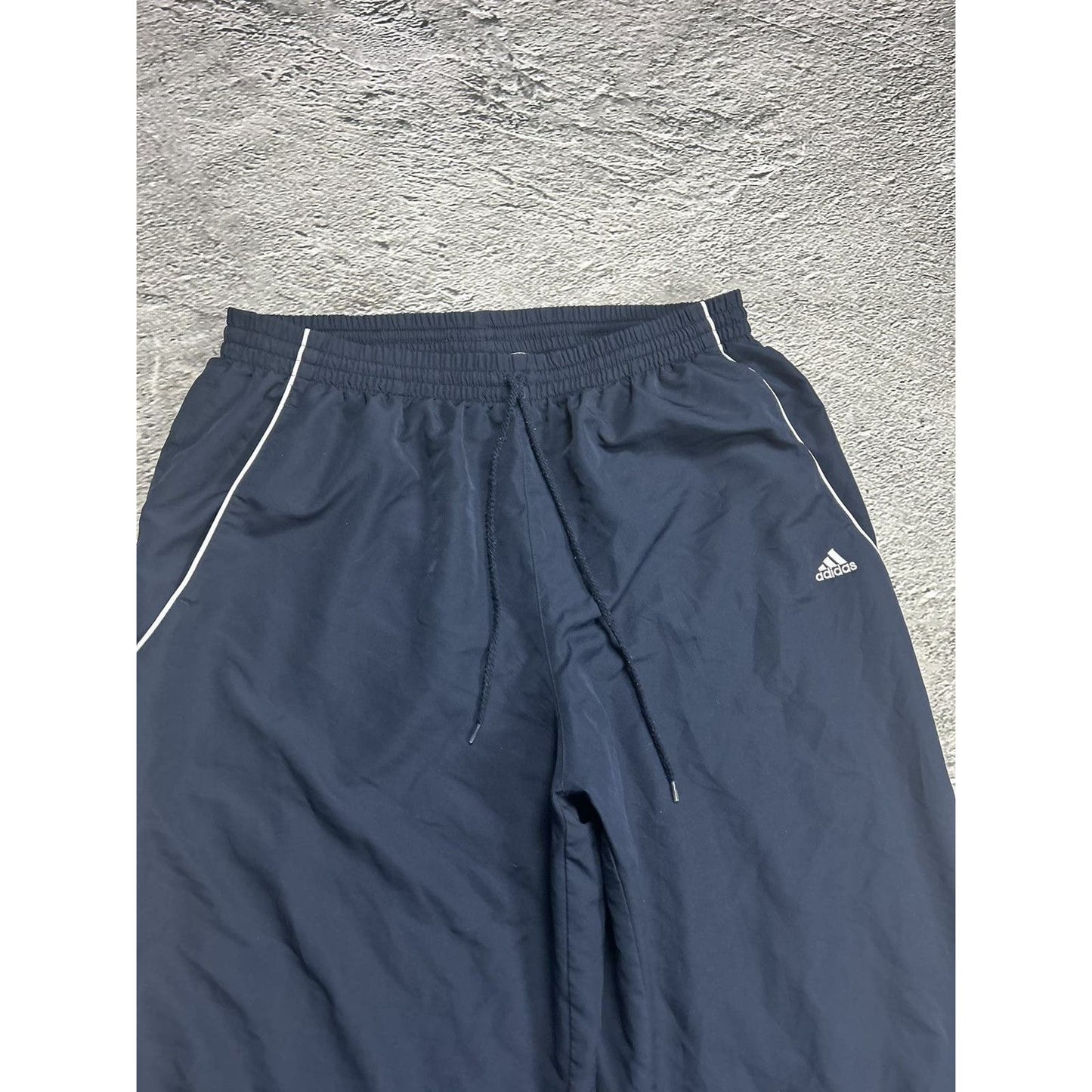 Adidas vintage navy nylon track pants baggy small logo 2000s