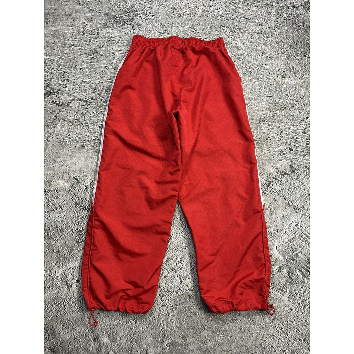 Adidas vintage red nylon track pants capri drill 90s Y2K