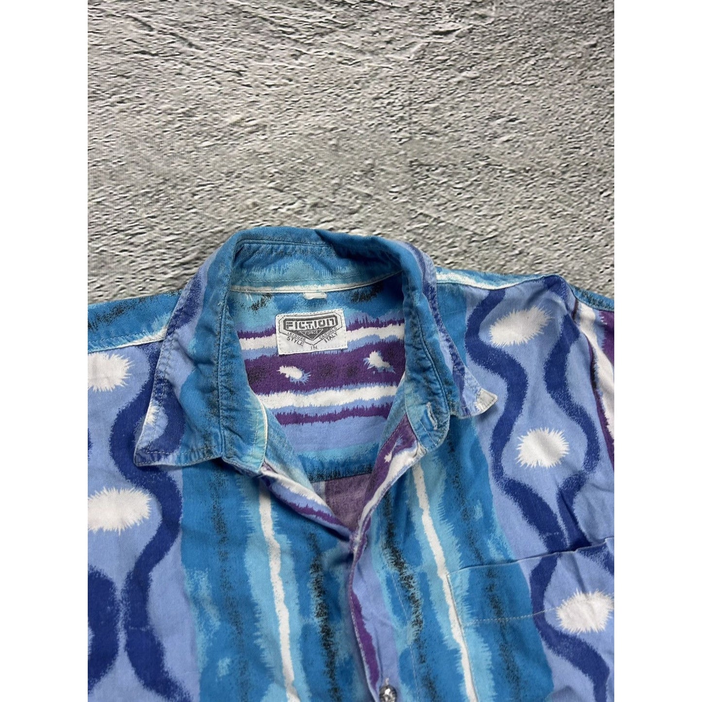 Hawaiian Shirt abstract vintage blue purple