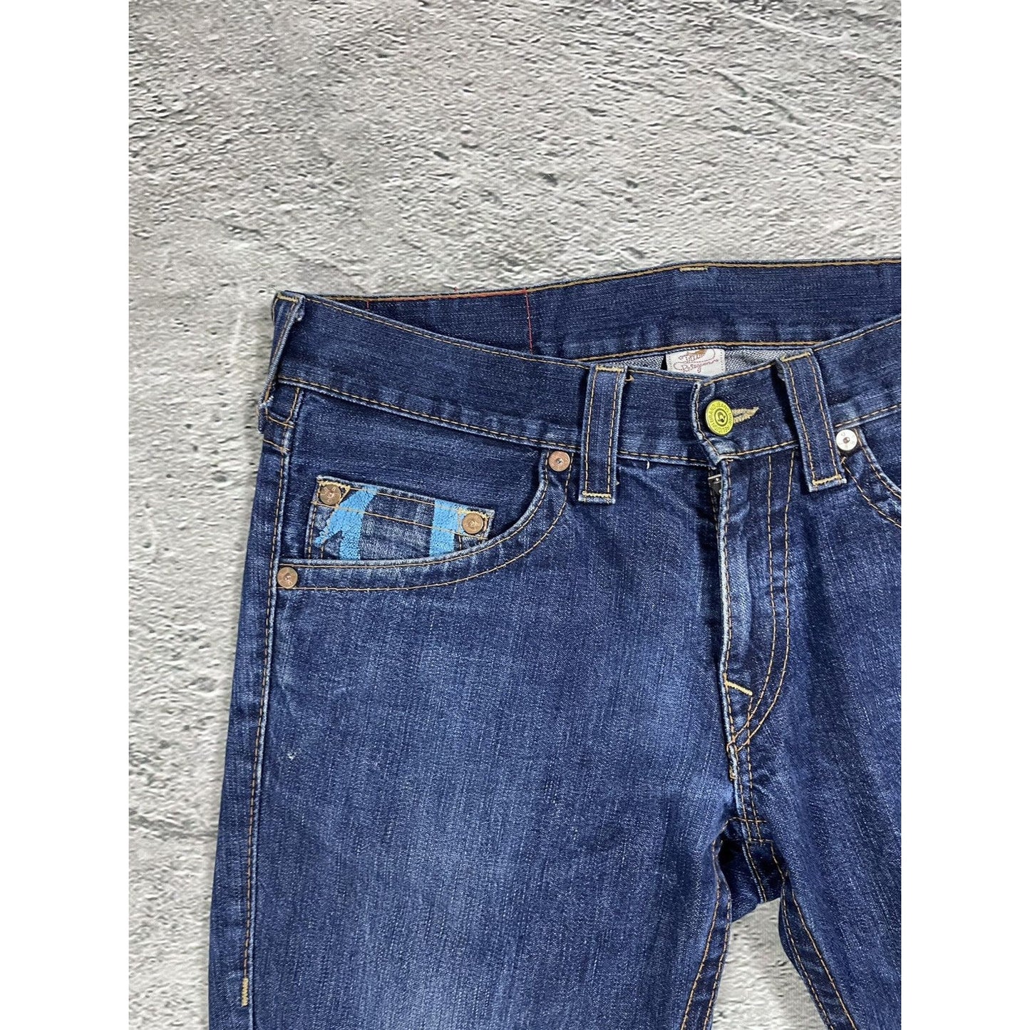 True Religion jeans vintage blue jeans big logo painted