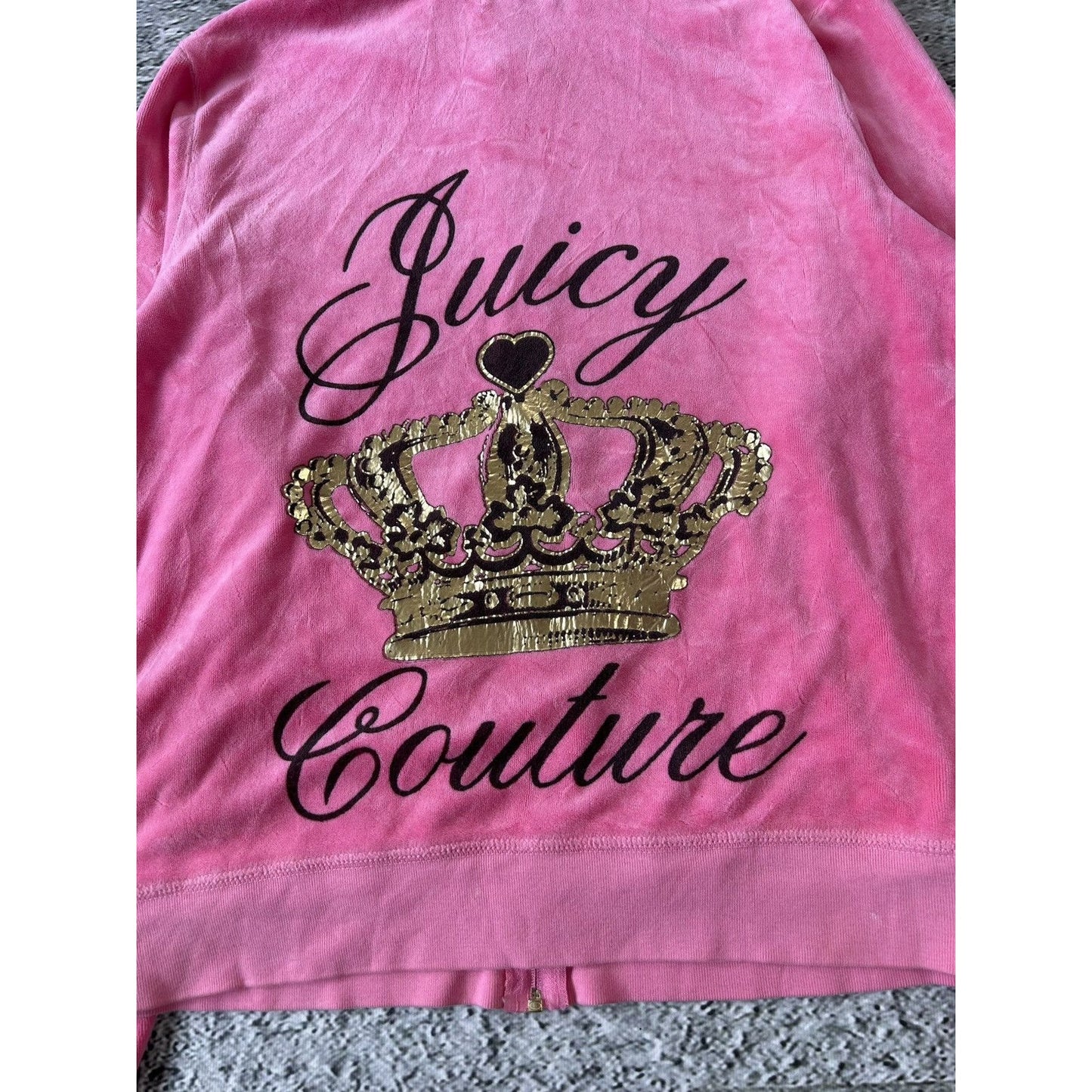 Juicy Couture vintage pink zip hoodie big logo Y2K