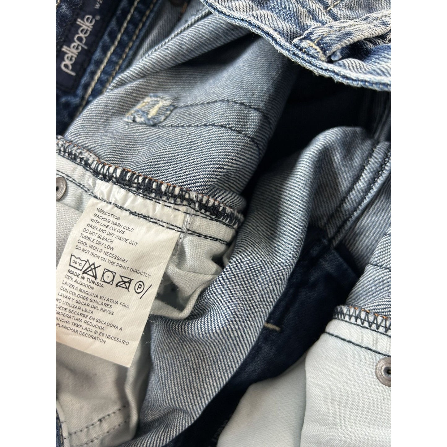 Pelle Pelle vintage stone washed blue jeans Y2K baggy denim