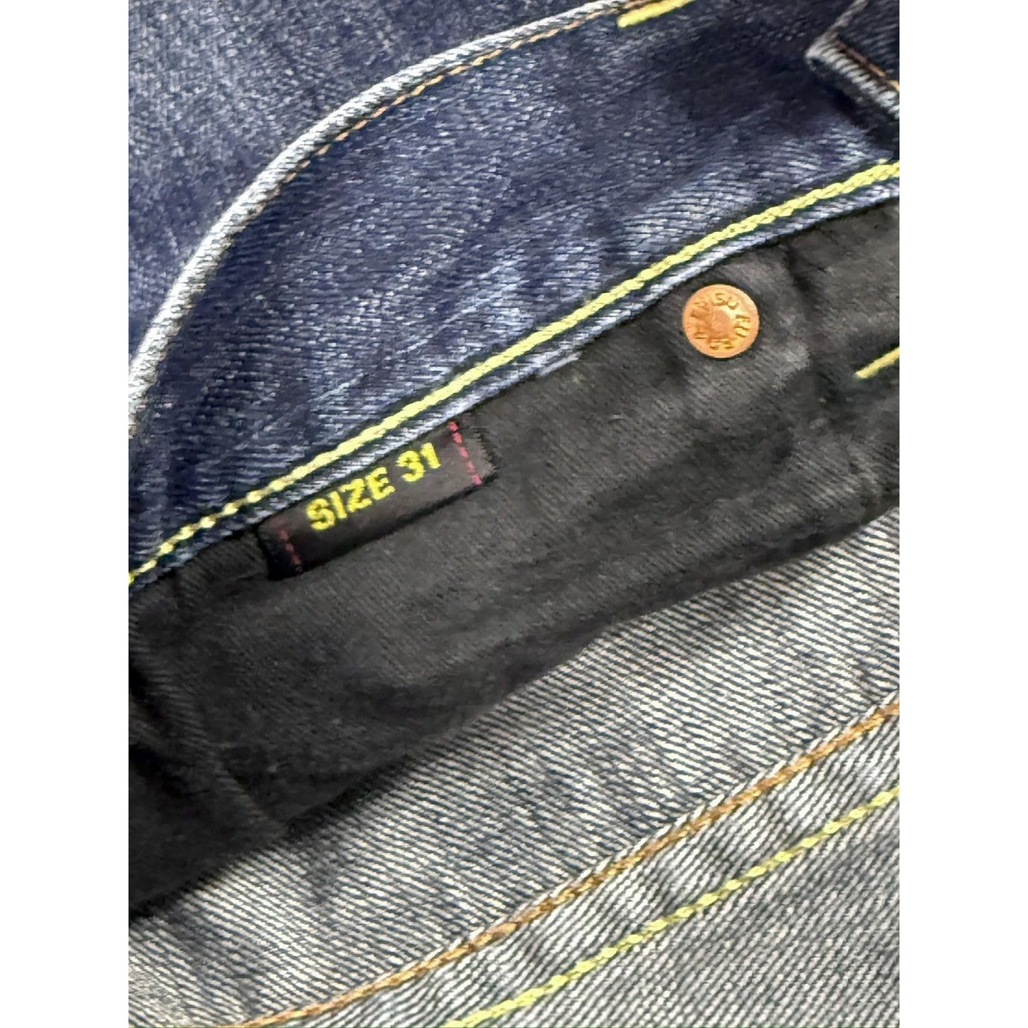 Evisu jeans vintage navy blue white seagulls EU ED