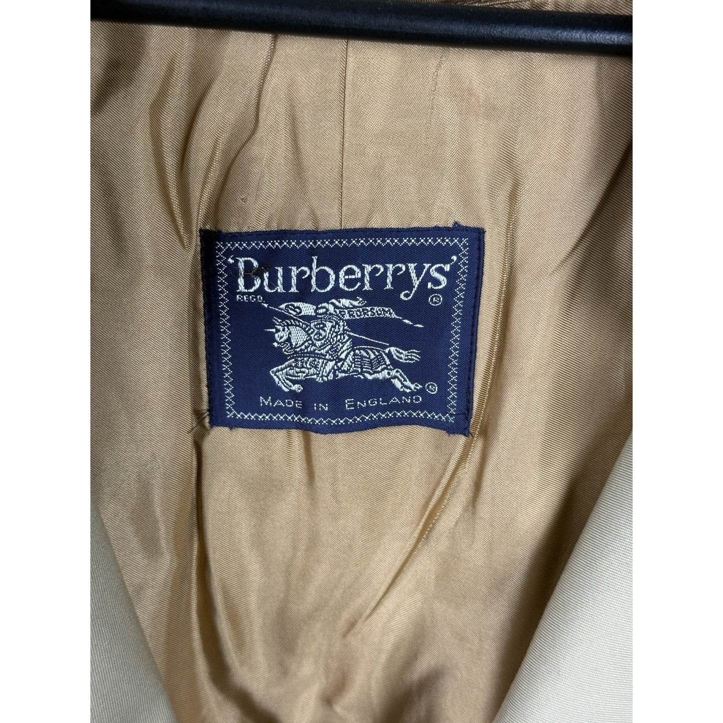 Burberrys trench coat beige wool lining vintage nova check