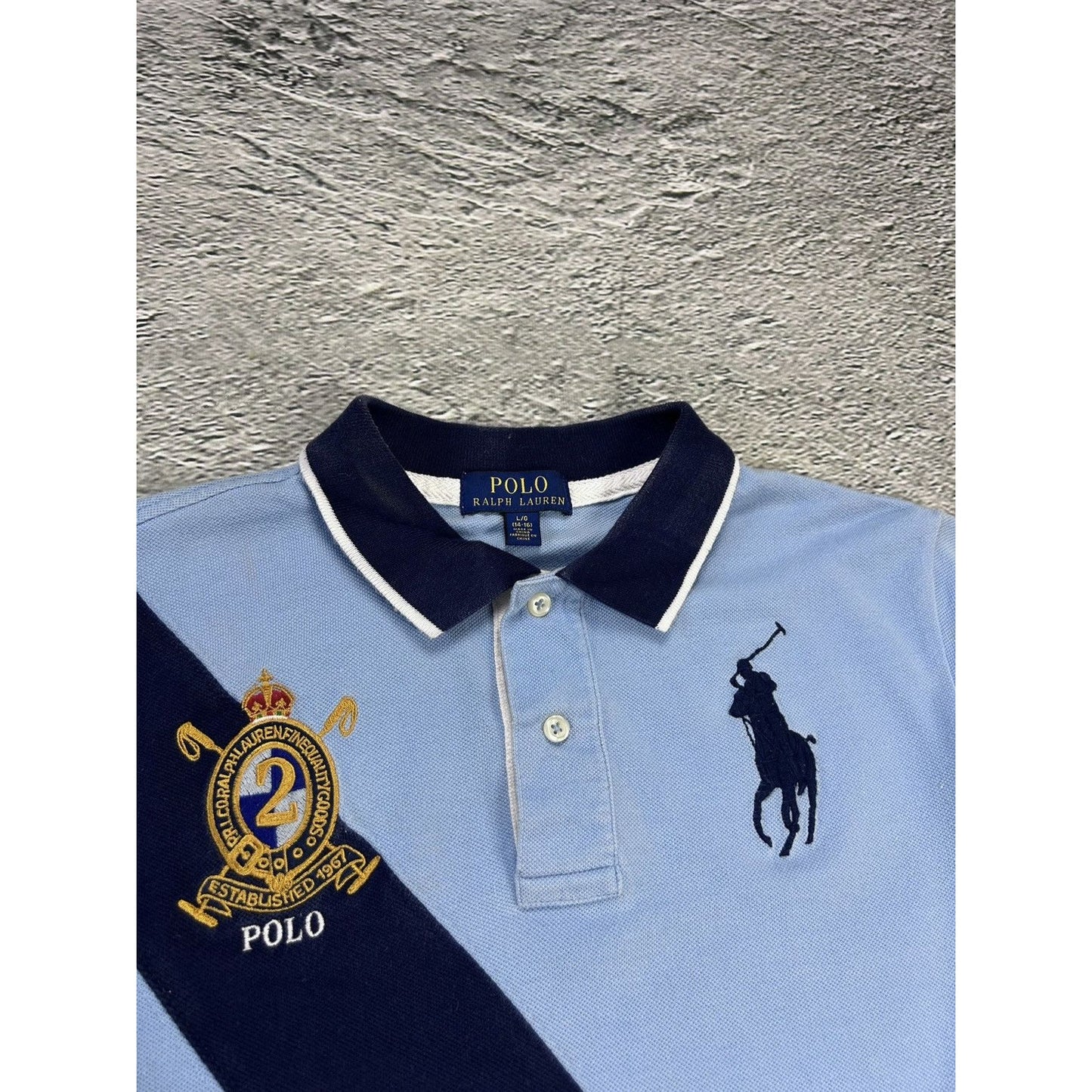 Chief Keef Polo Ralph Lauren T-shirt vintage baby blue navy