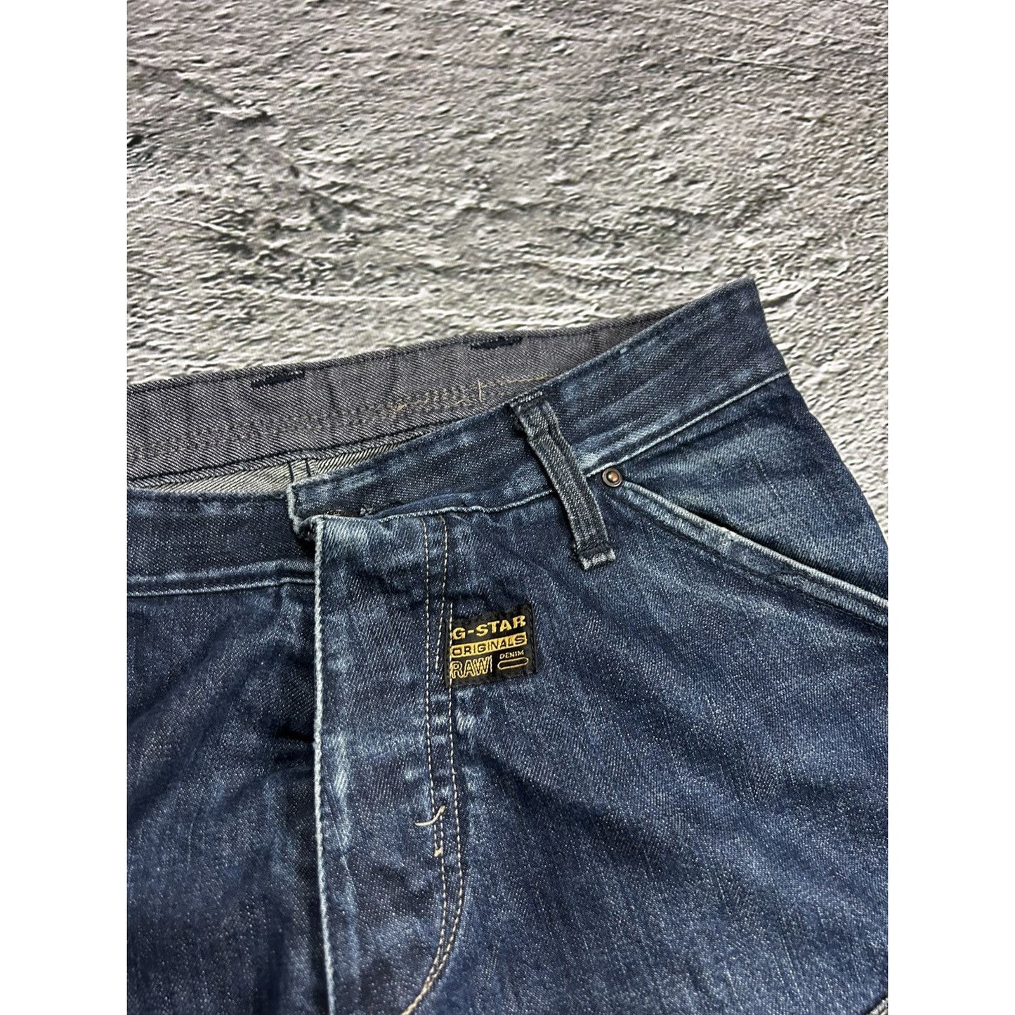 G Star Raw navy baggy jeans vintage bootcut flared reworked