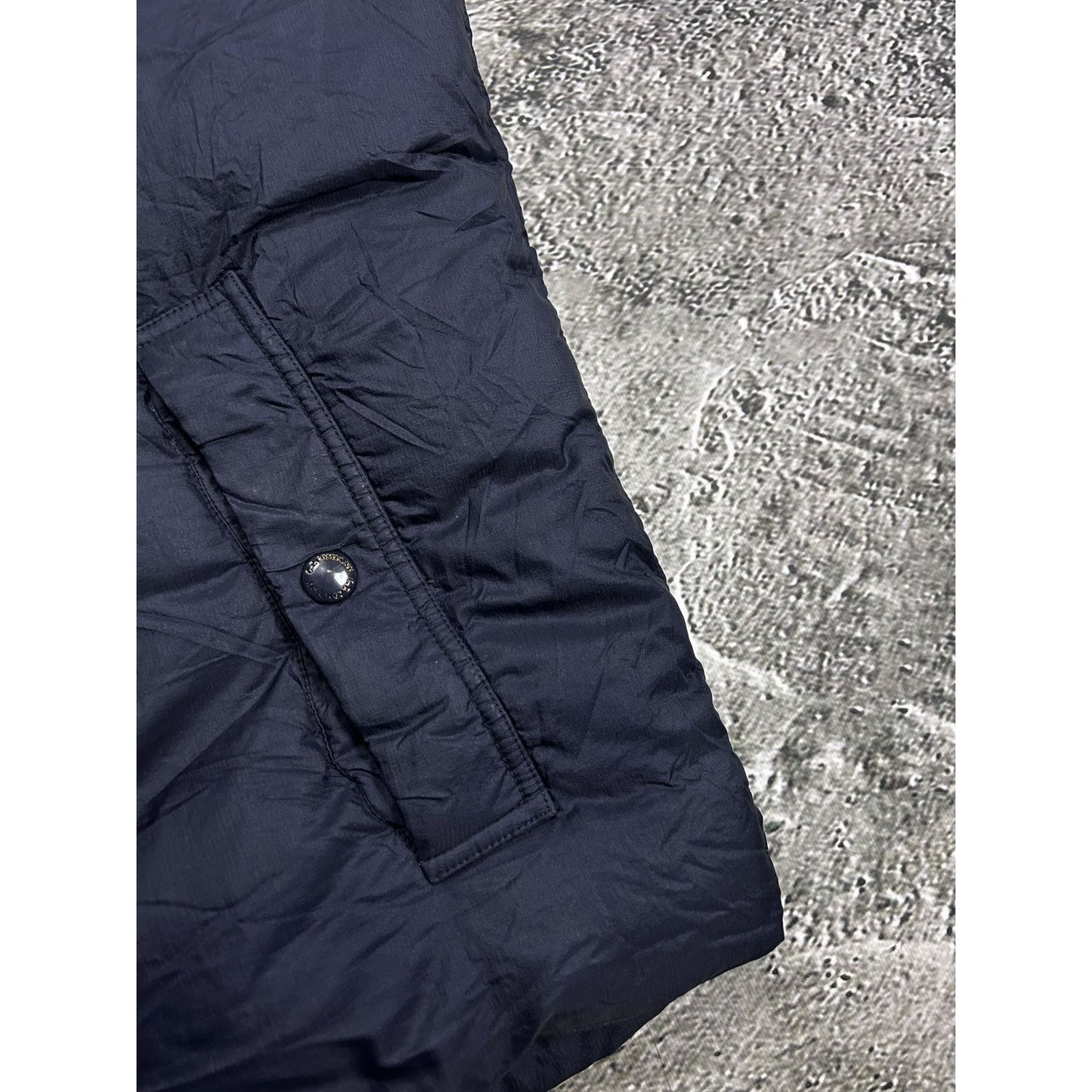 C.P. Company down jacket vest navy gillet archive with badge