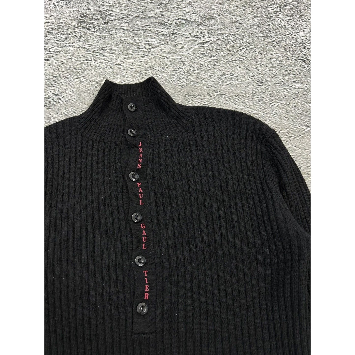 Jean Paul Gaultier Jeans Sweater halfzip turtleneck black