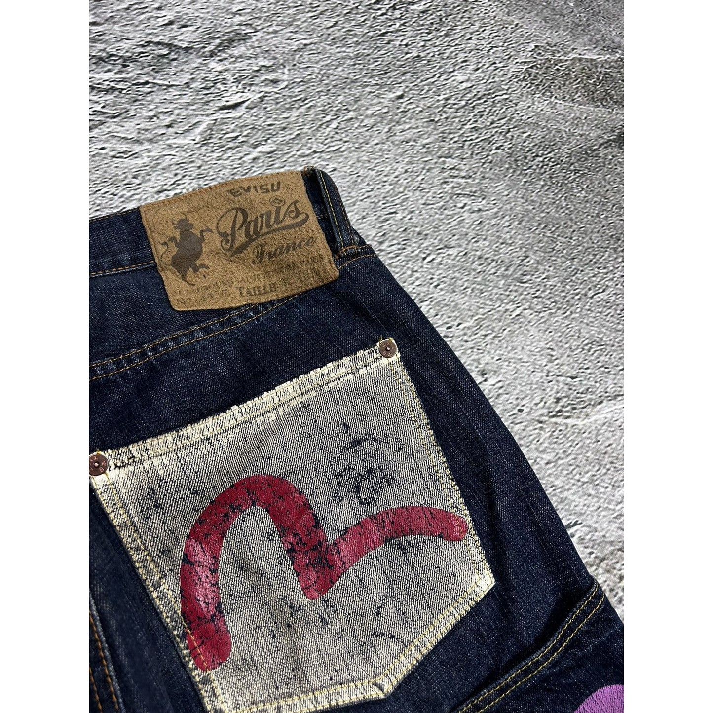 Evisu multipocket jeans multicolor vintage selvedge denim