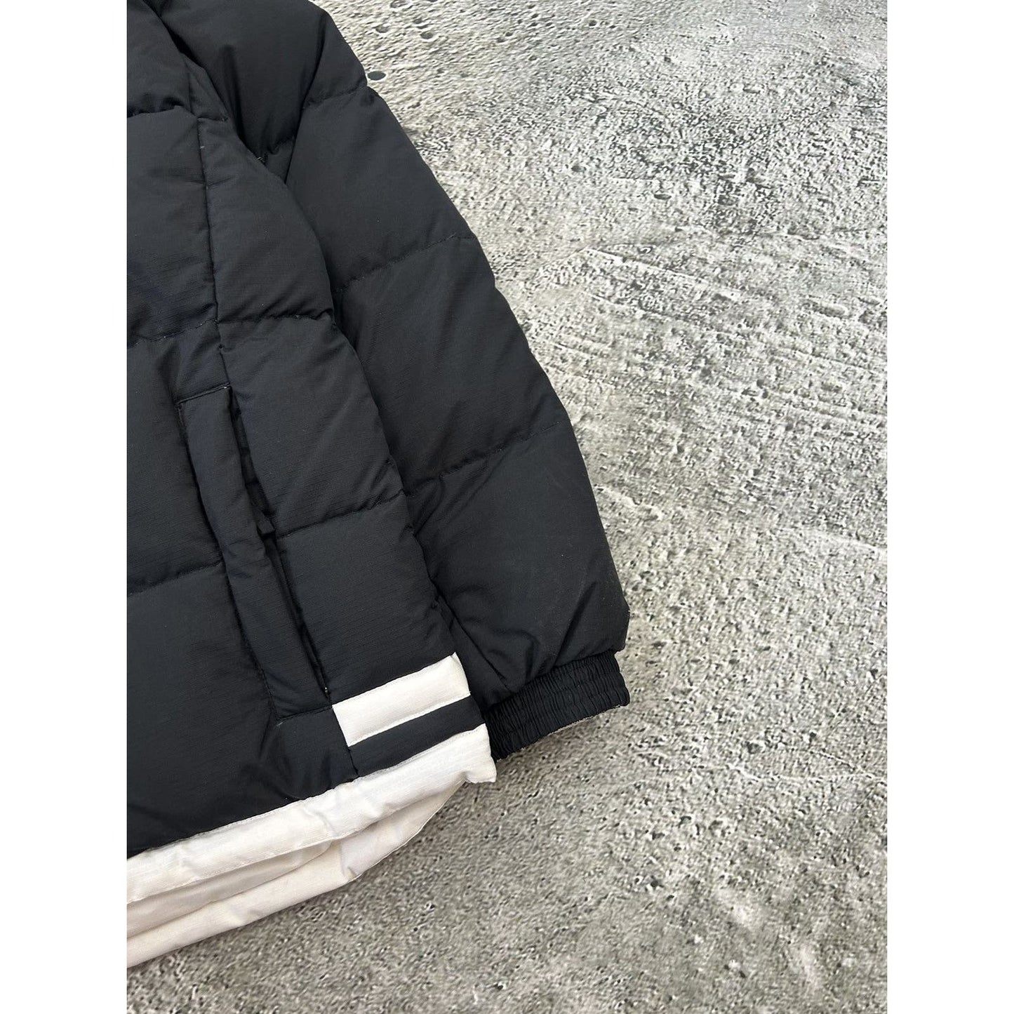 Nike black puffer jacket big logo reversible vintage 90s