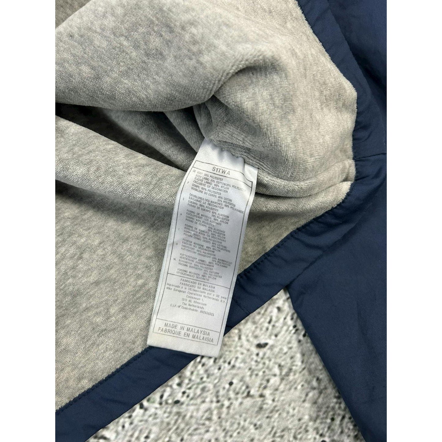 Nike Court track jacket nylon blue black vintage drill Y2K