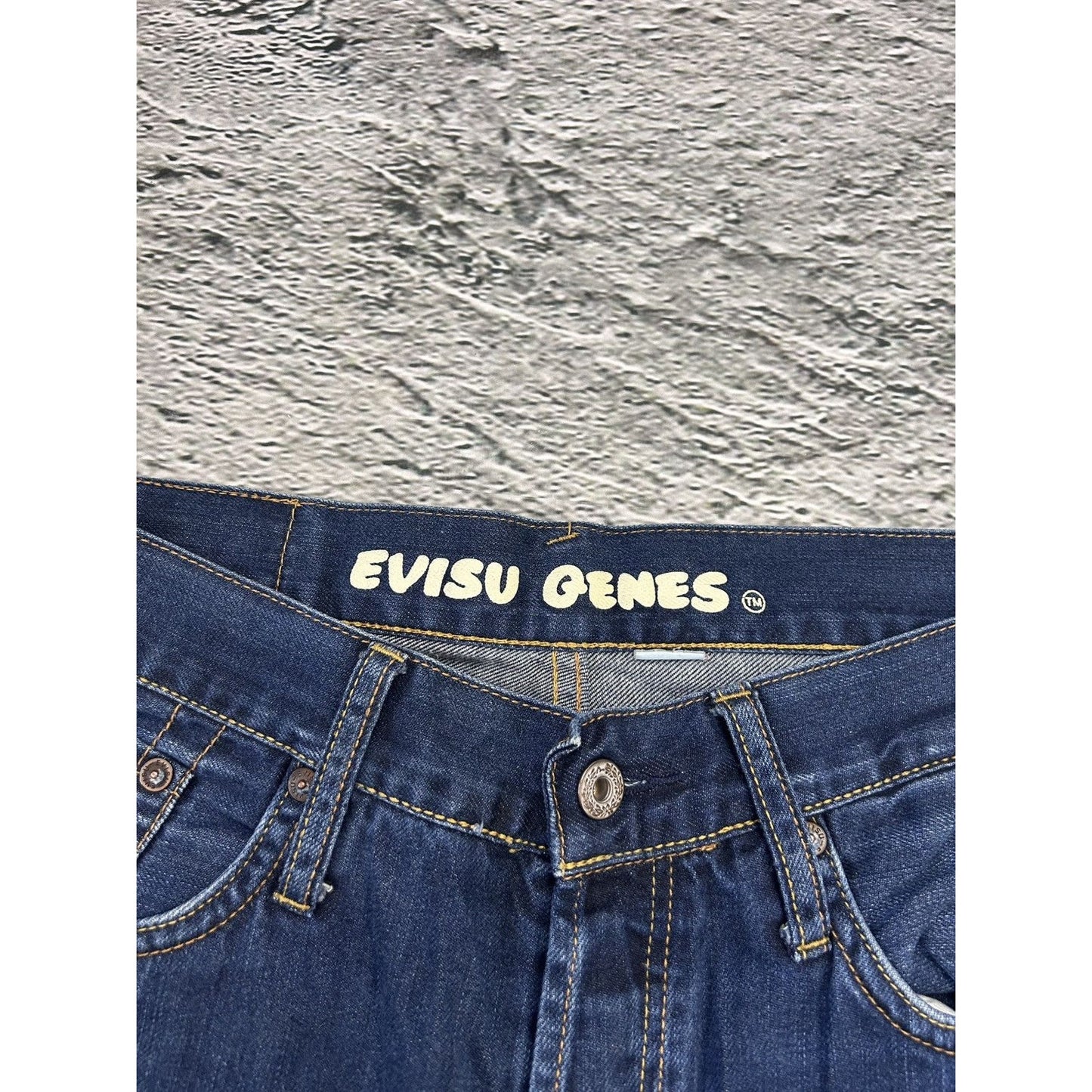 Evisu jeans vintage navy blue silver seagulls Genes
