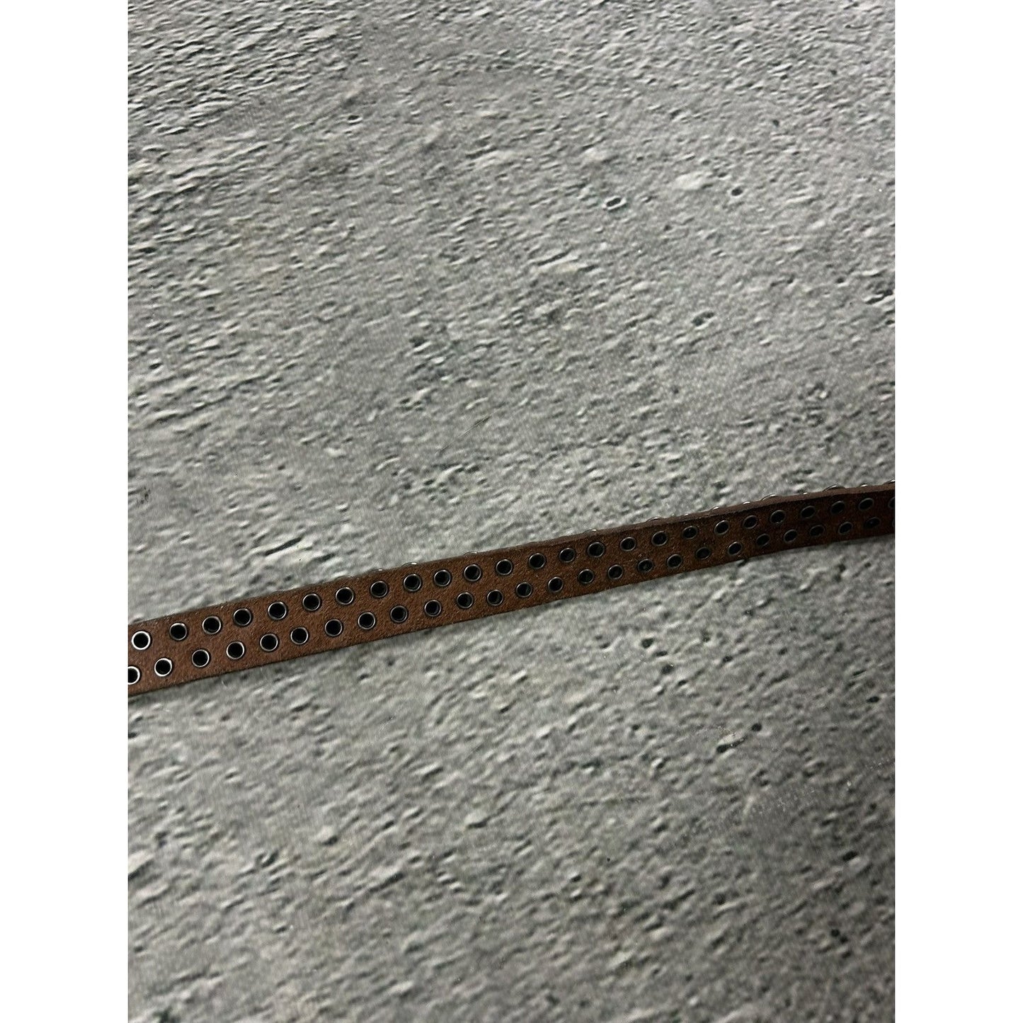 Vintage studded leather belt thin black silver Y2K swag