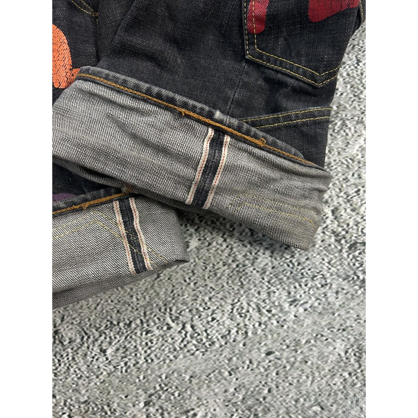 Evisu multipocket jeans multicolor vintage selvedge denim
