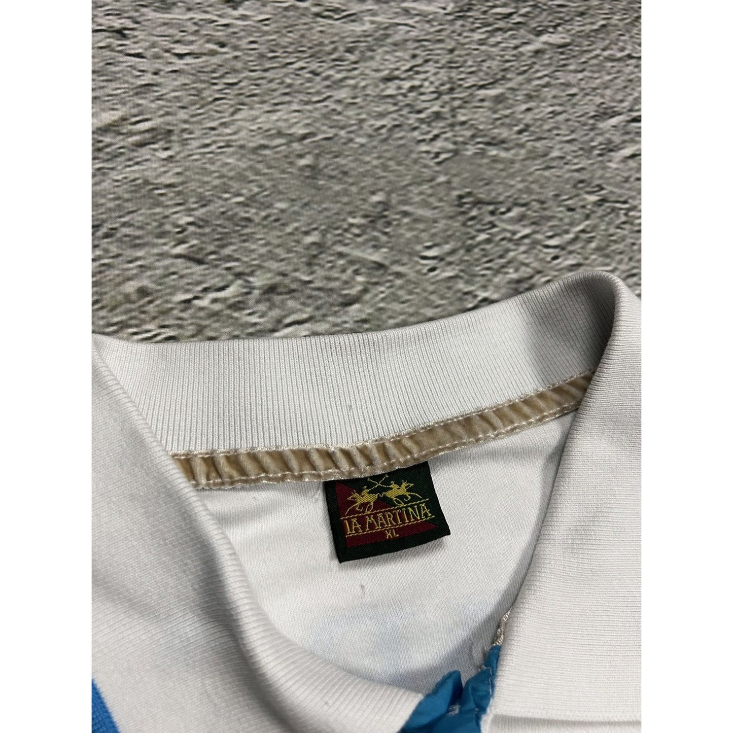 La Martina Porsche Polo T-shirt Team 3 white baby blue