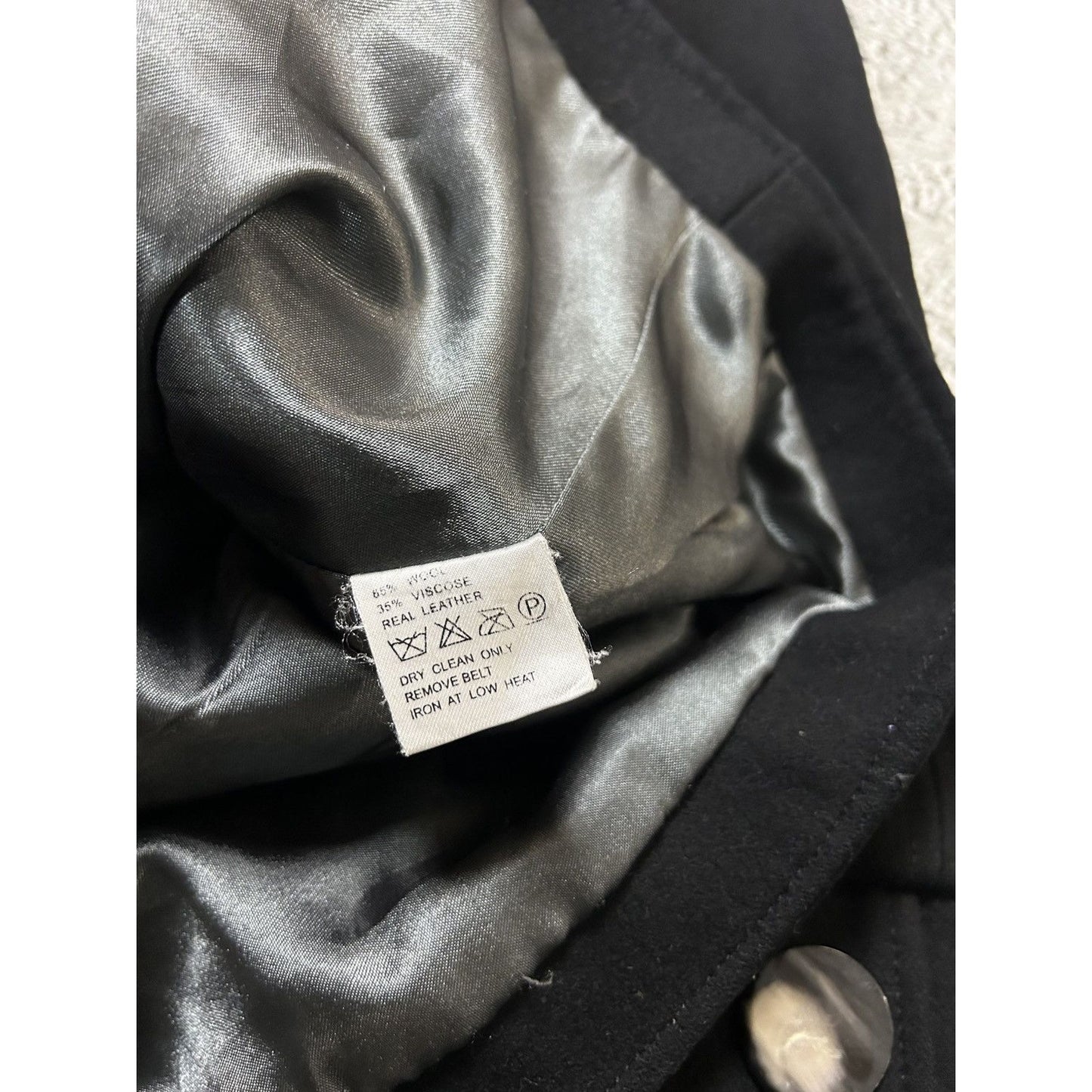 Minus coat black wool viscose leather