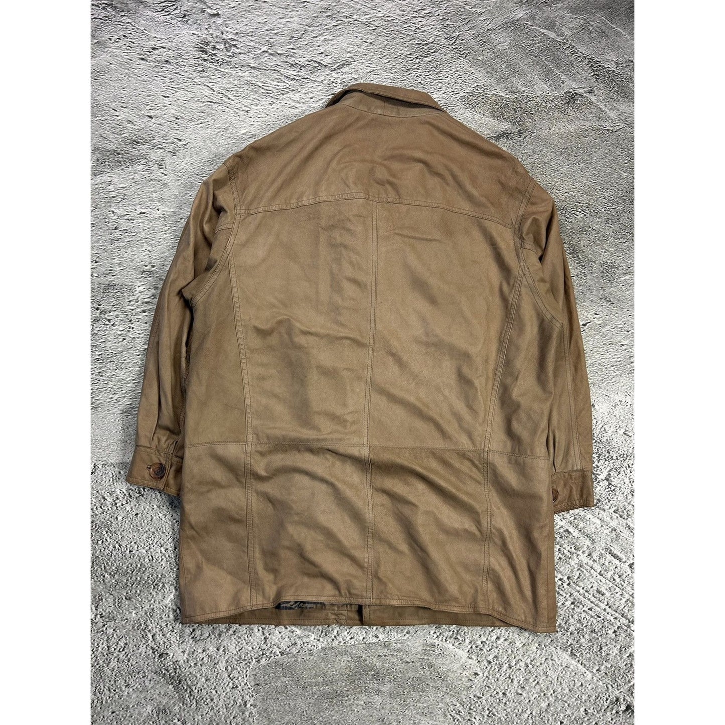 Yves Saint Laurent coat vintage brown lamb leather viscose
