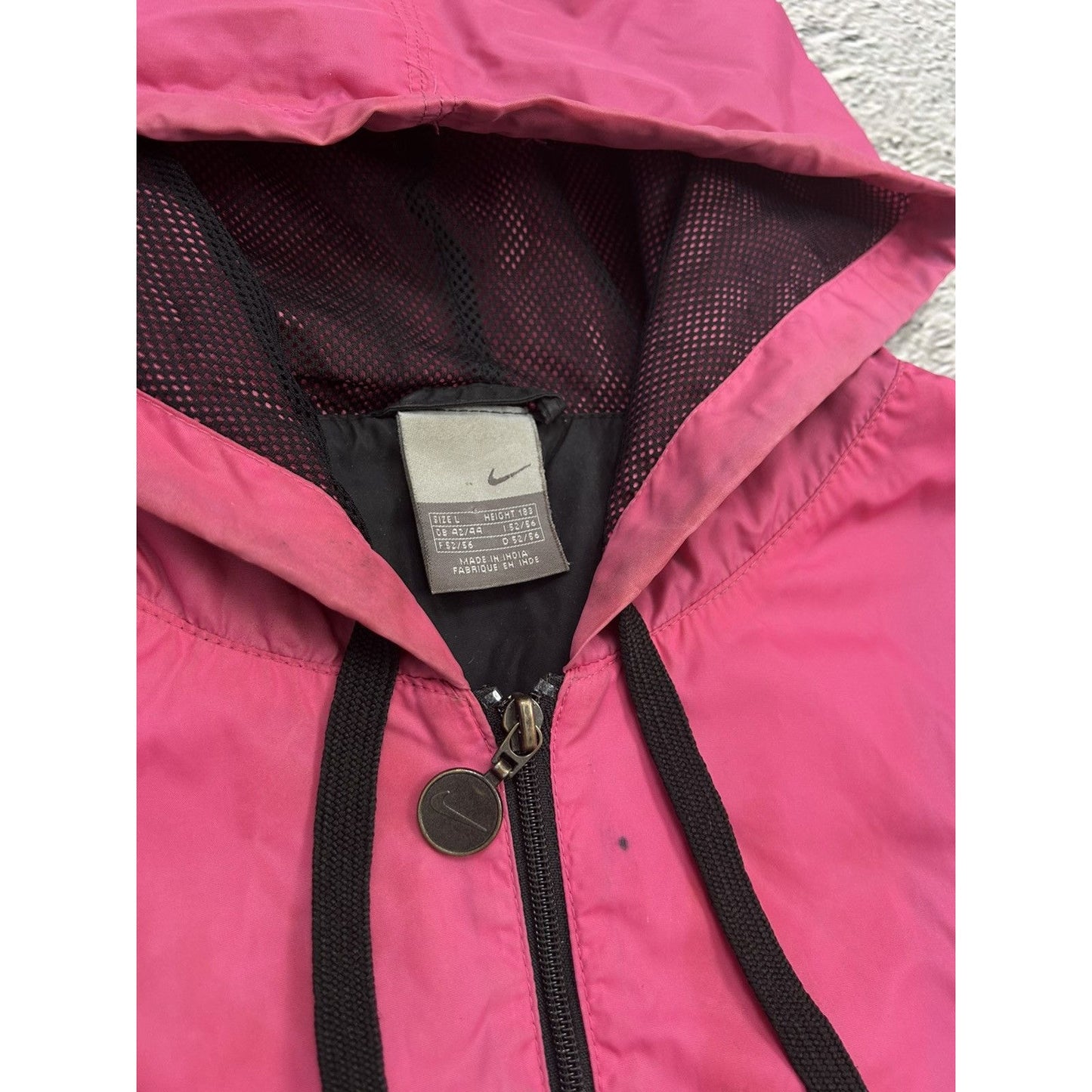 Nike track jacket nylon pink black vintage drill Y2K TN