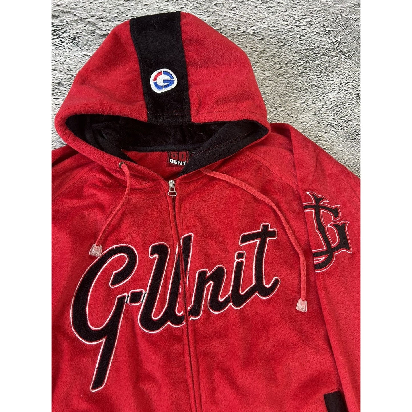 G Unit Track Suit red big logo vintage velour set 50 Cent