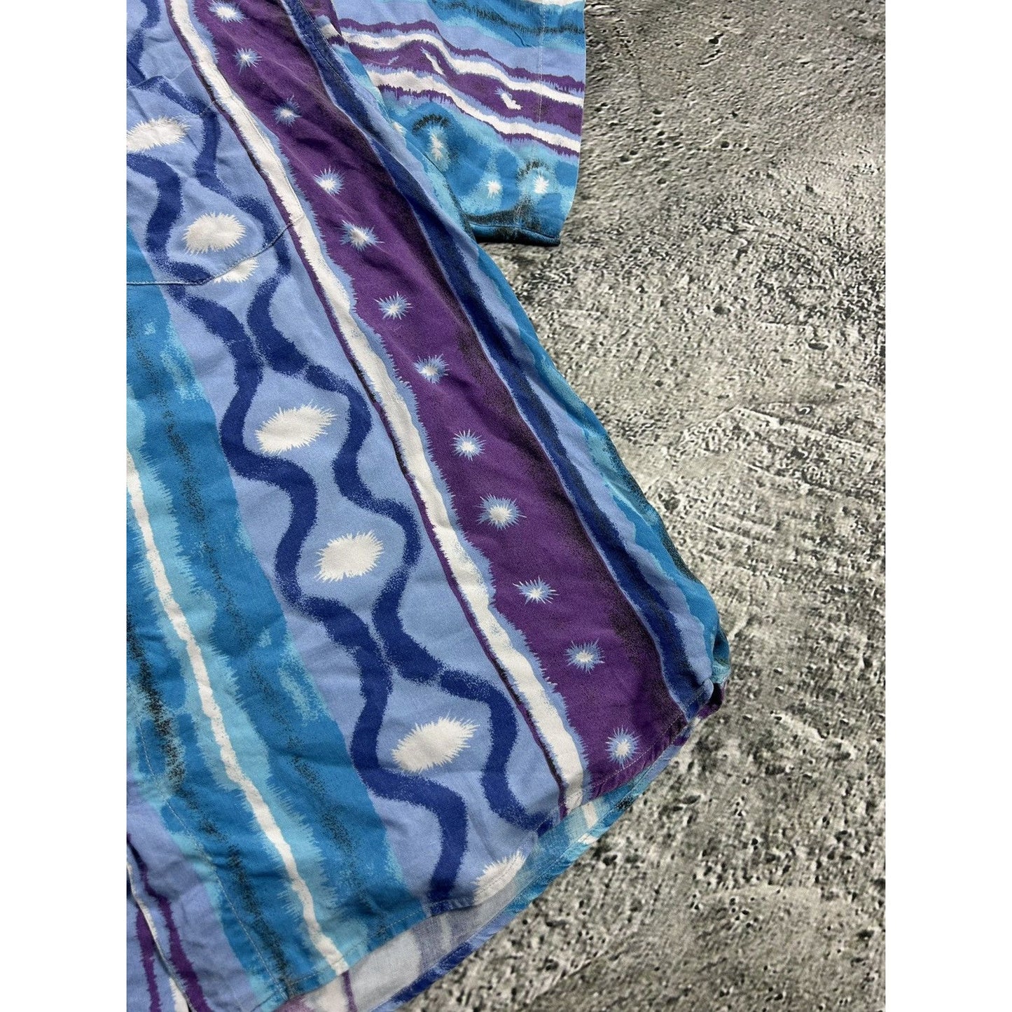Hawaiian Shirt abstract vintage blue purple