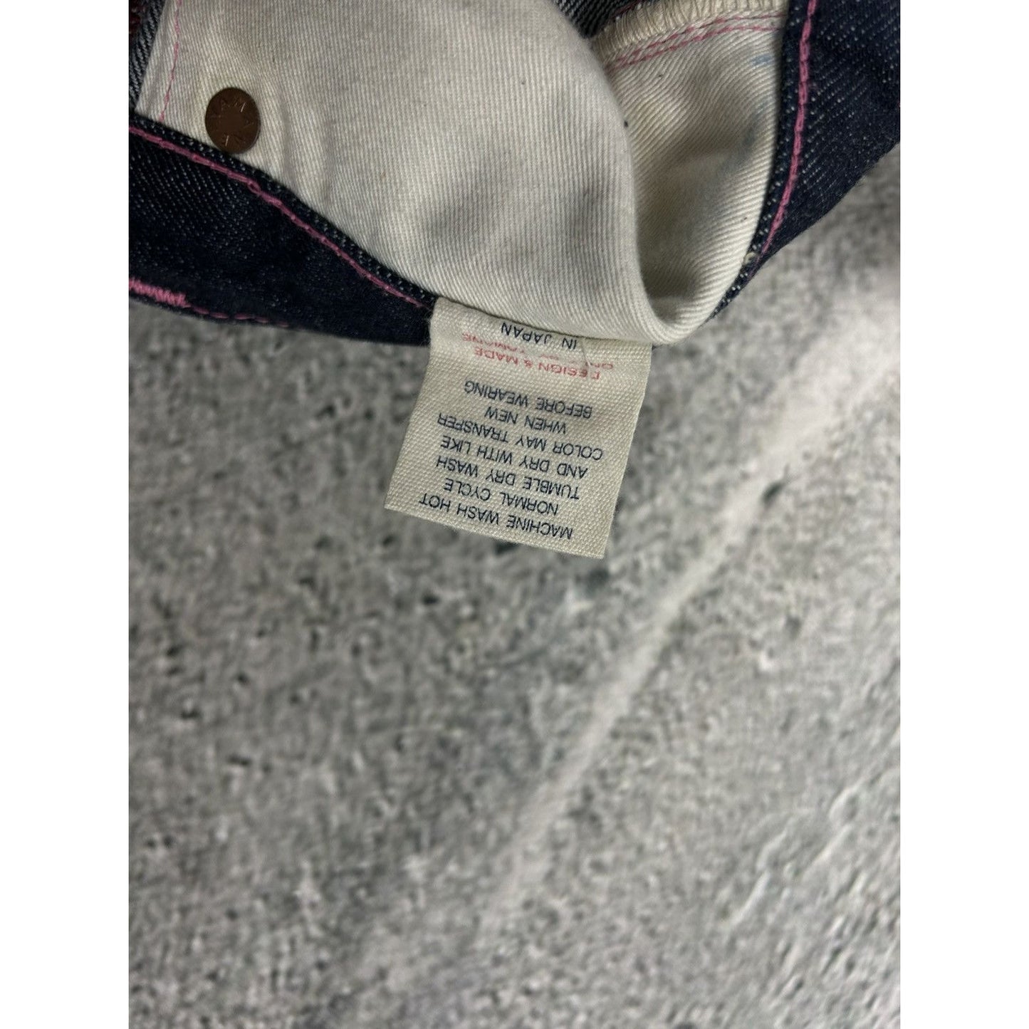 Evisu jeans daicock big logo vintage pink Yamane