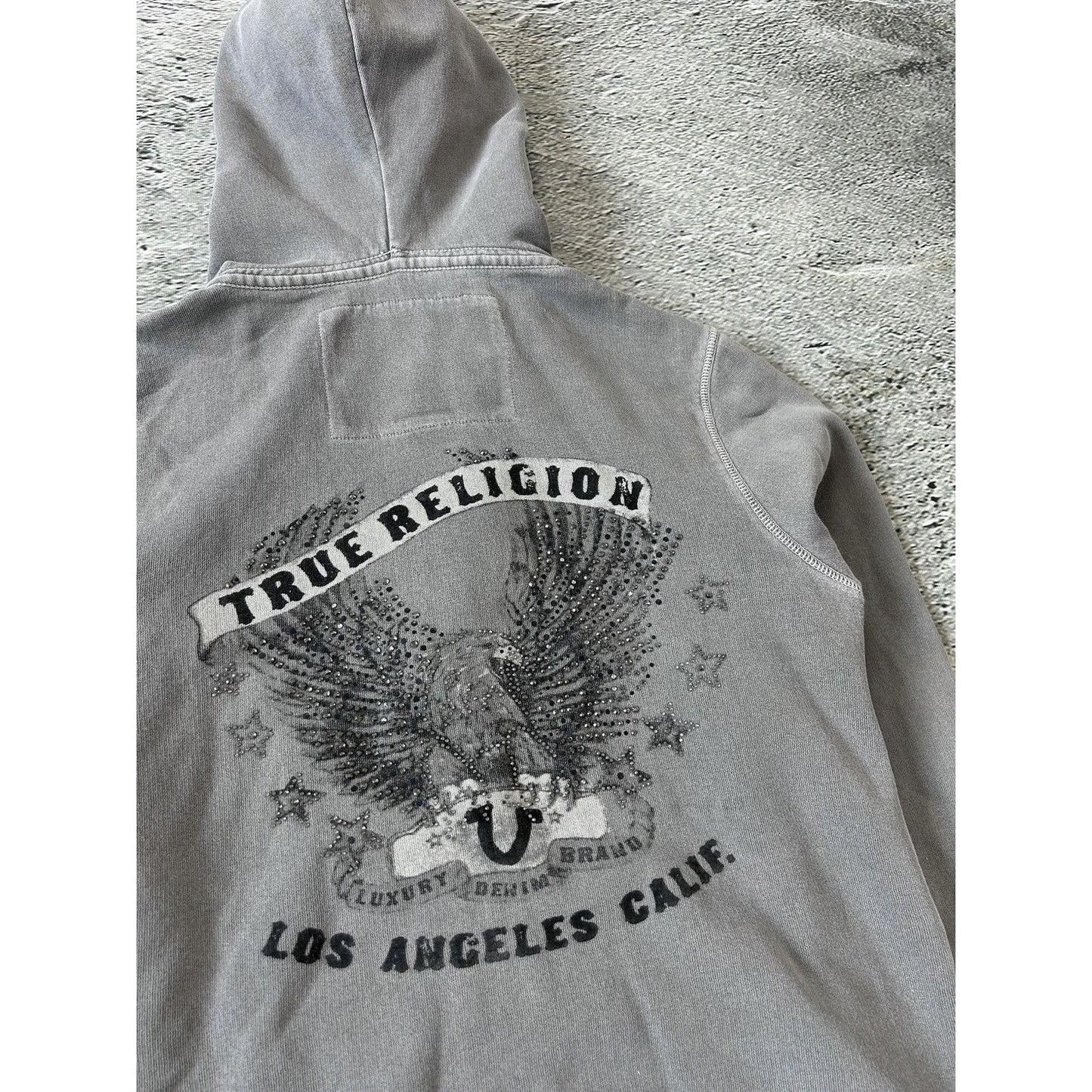 True Religion zip hoodie big logo vintage big logo Y2K