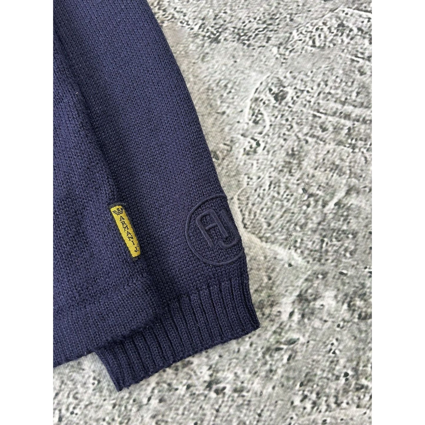 Armani Jeans sweater Vintage Lana Wool Navy blue