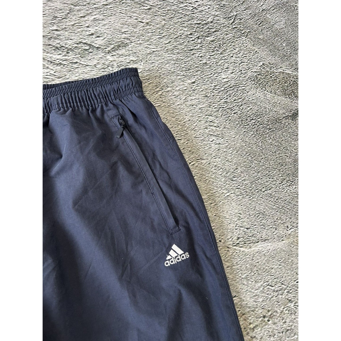 Adidas vintage navy nylon track pants baggy small logo 2000s