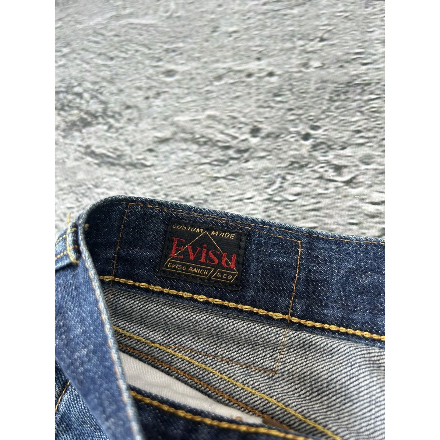 Evisu jeans vintage handpainted seagull logo selvedge denim