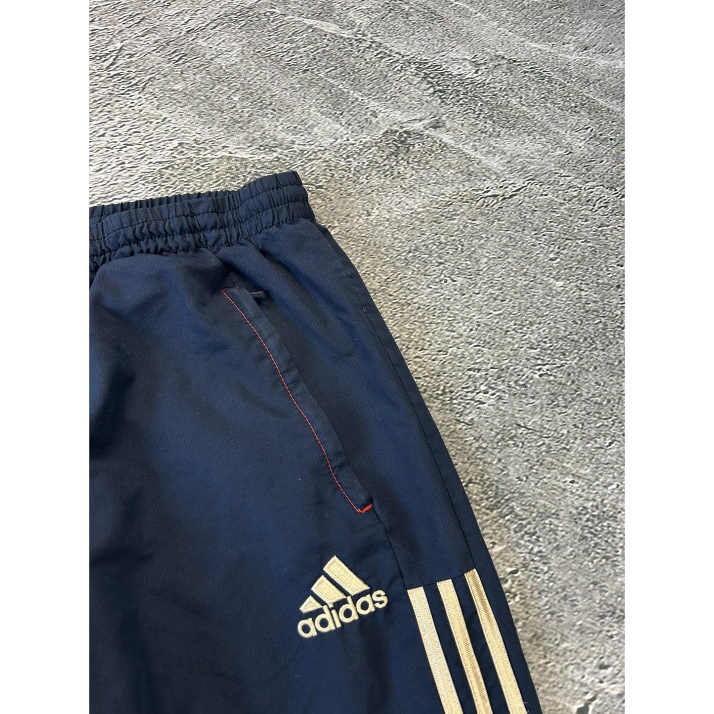 Adidas Munster Rugby vintage nylon track pants navy baggy