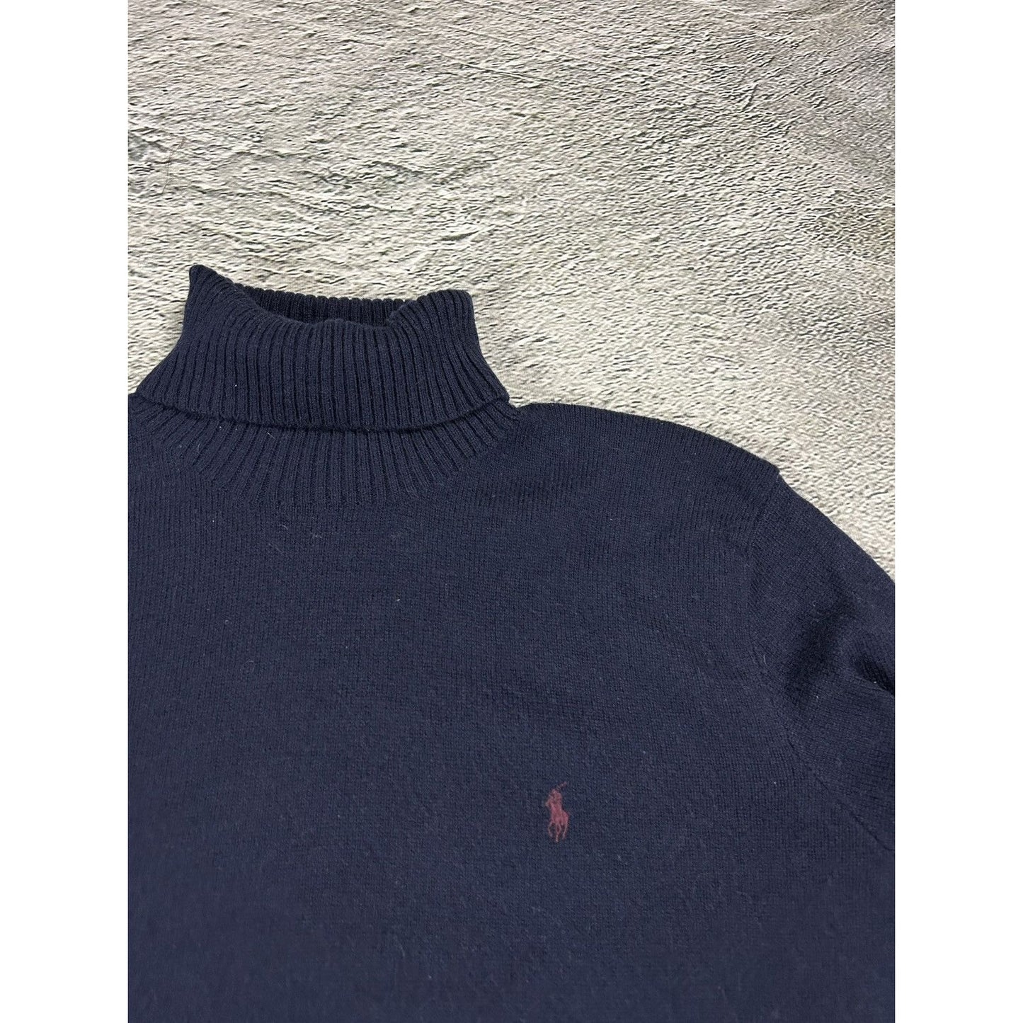 Polo Ralph Lauren vintage sweater turtleneck lambswool navy
