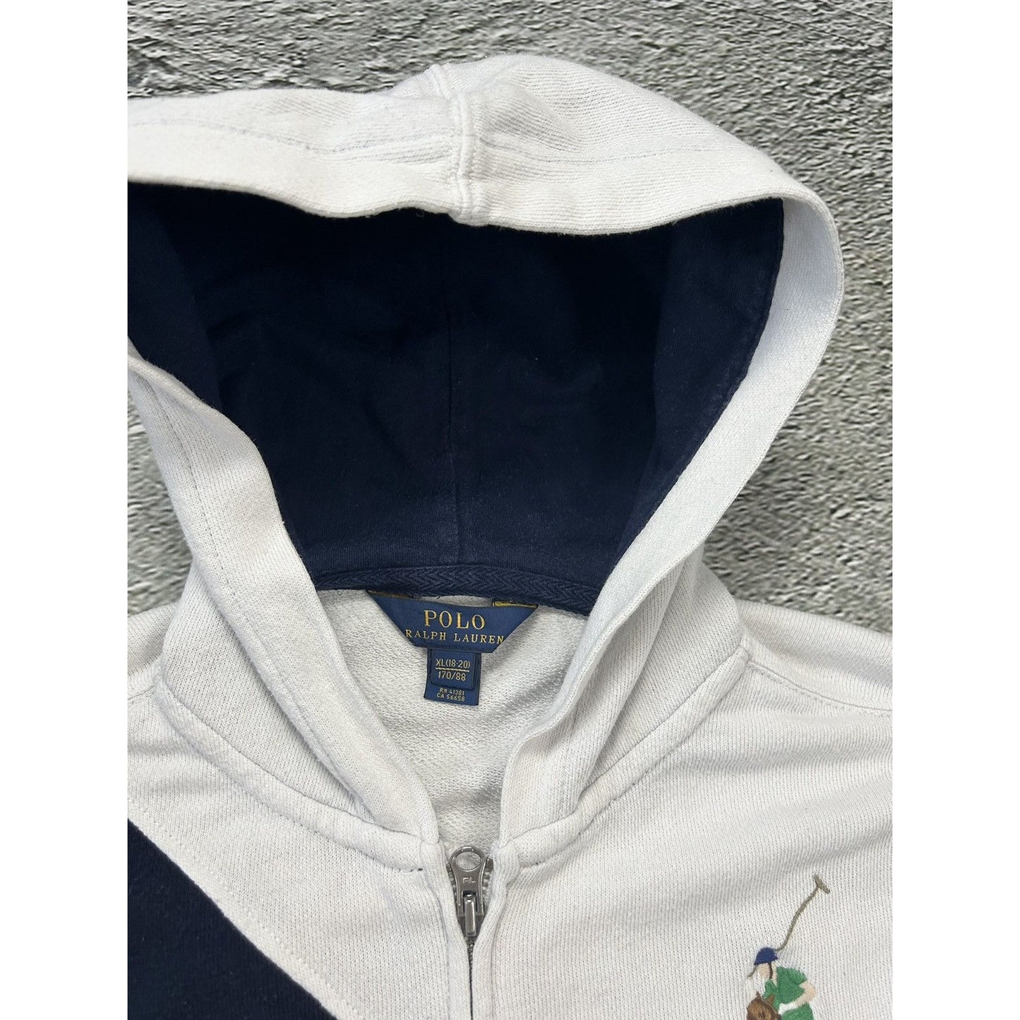 Chief Keef Polo Ralph Lauren zip hoodie big pony white